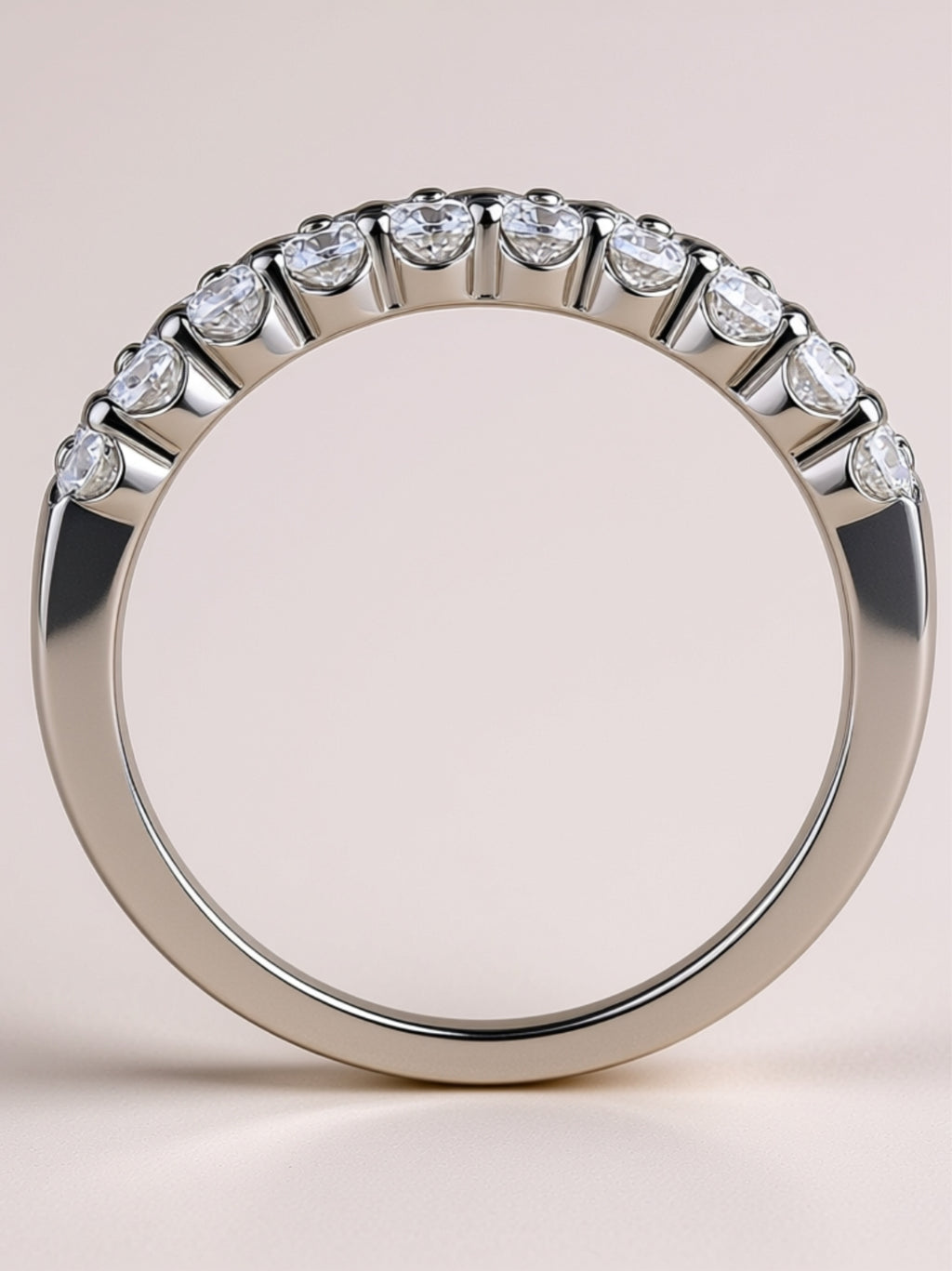 Triple Row Micro‑Pavé Moissanite Band Ring