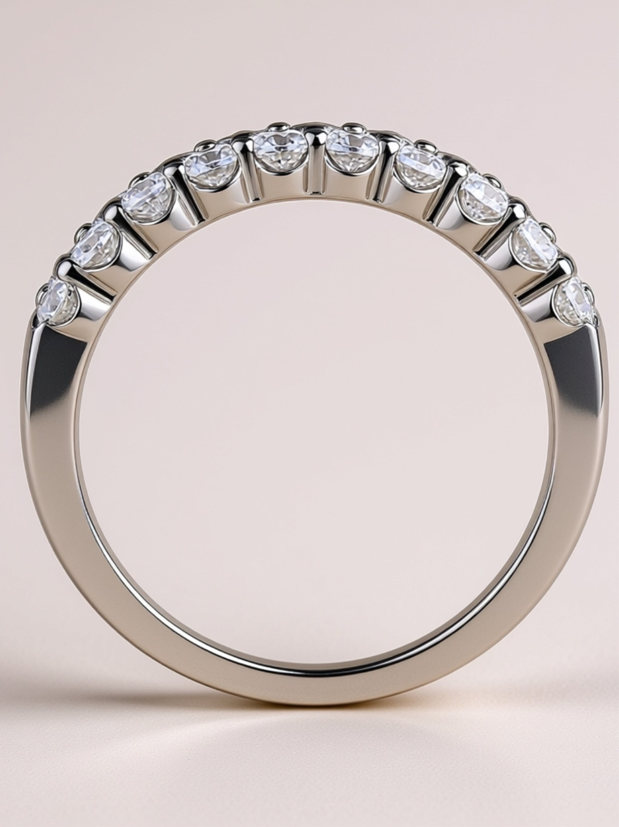 Triple Row Micro‑Pavé Moissanite Band Ring