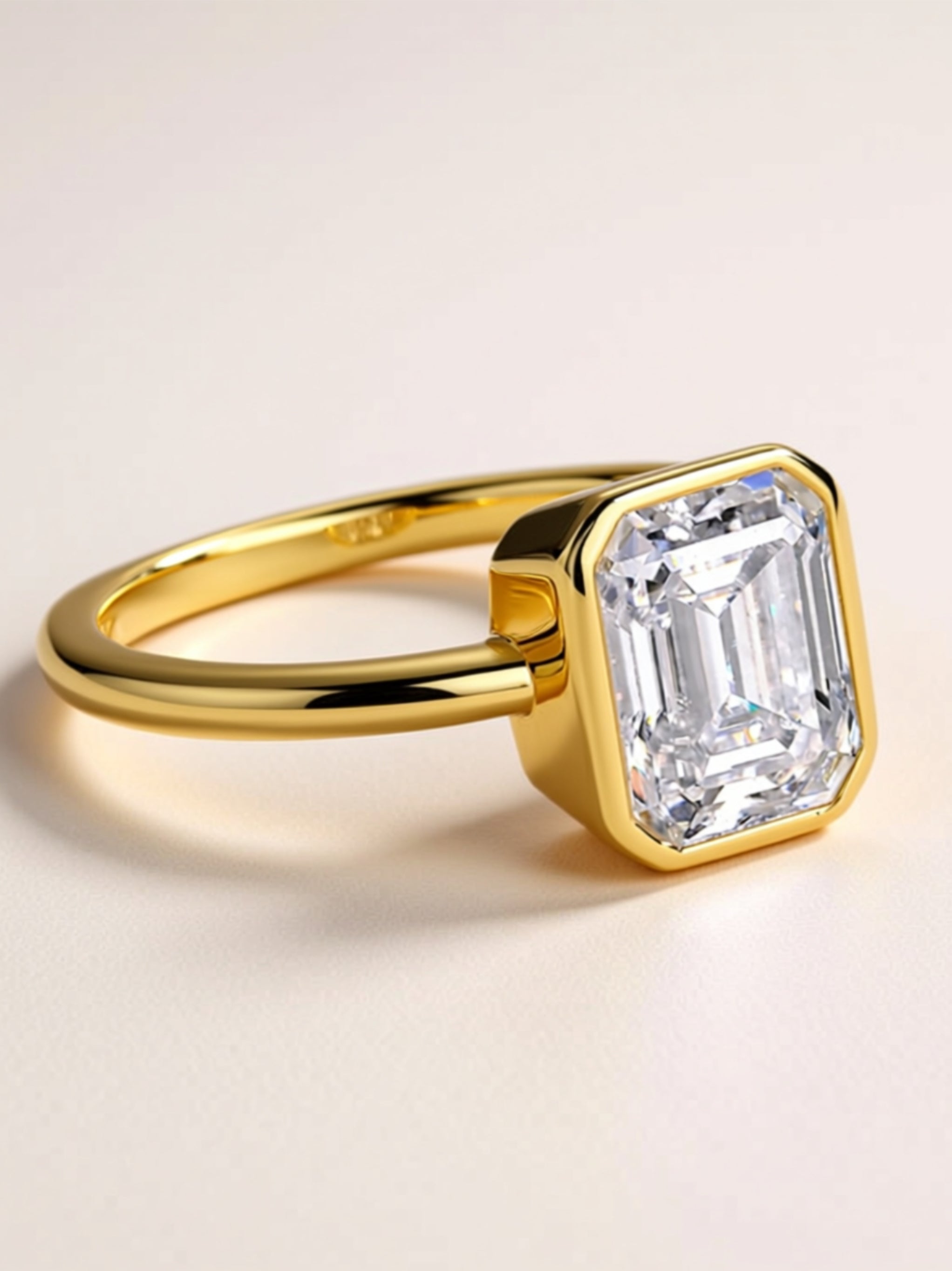 Octagonal Moissanite Gold Ring