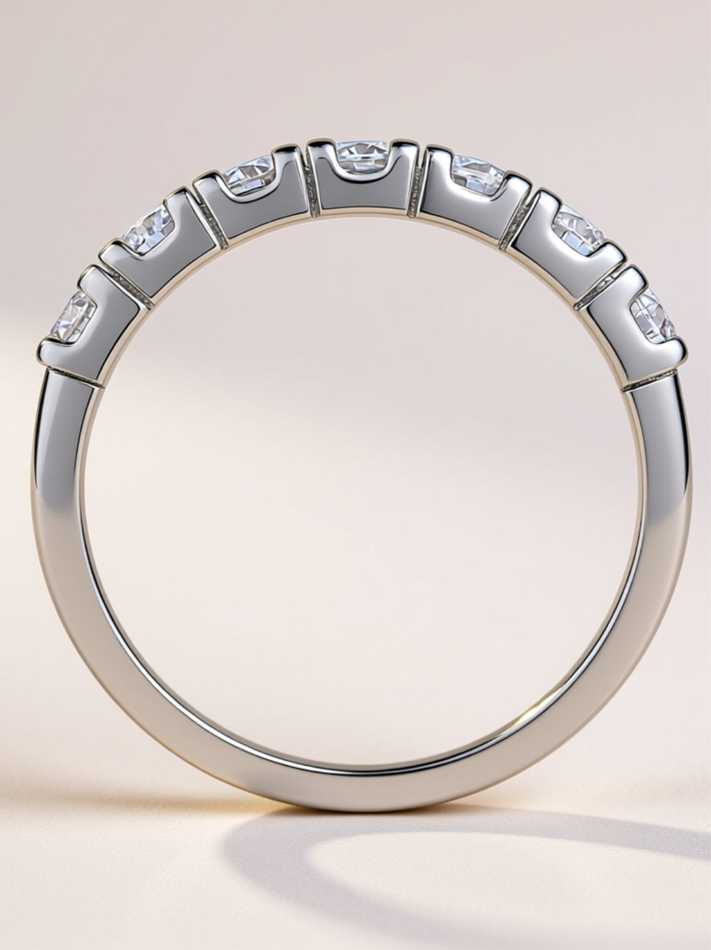 Moissanite Half‑Eternity Band