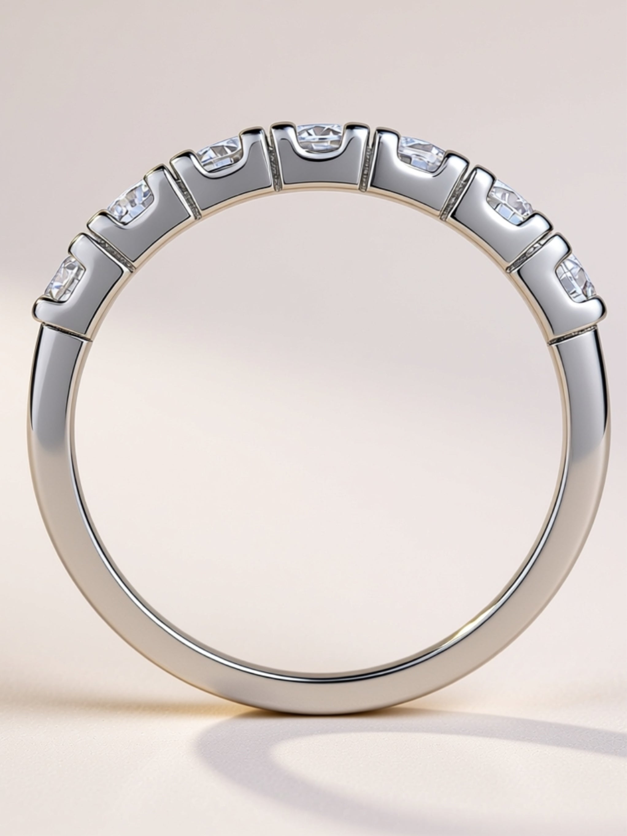 Moissanite Half‑Eternity Band