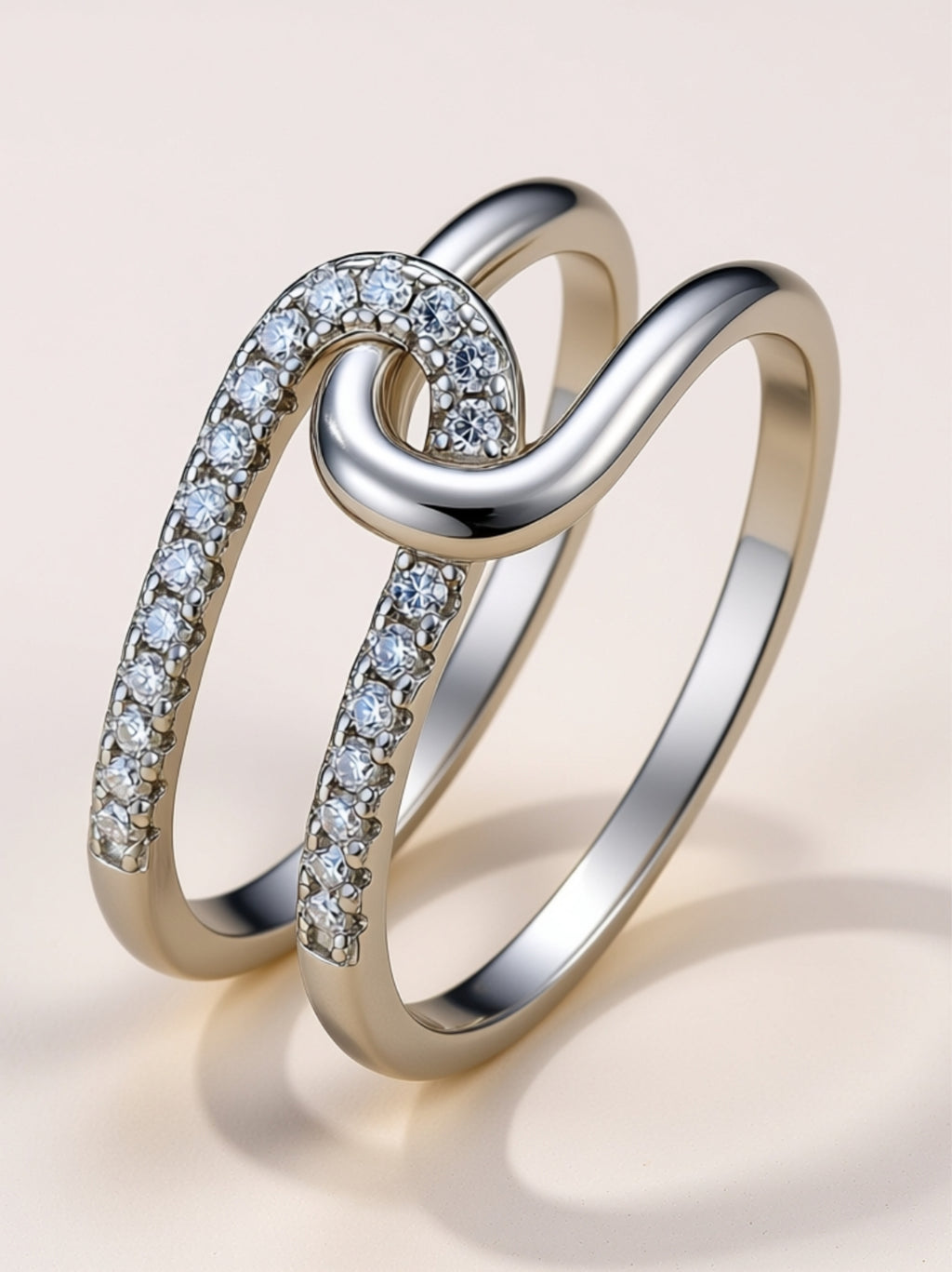 Double Band Knot Moissanite Ring