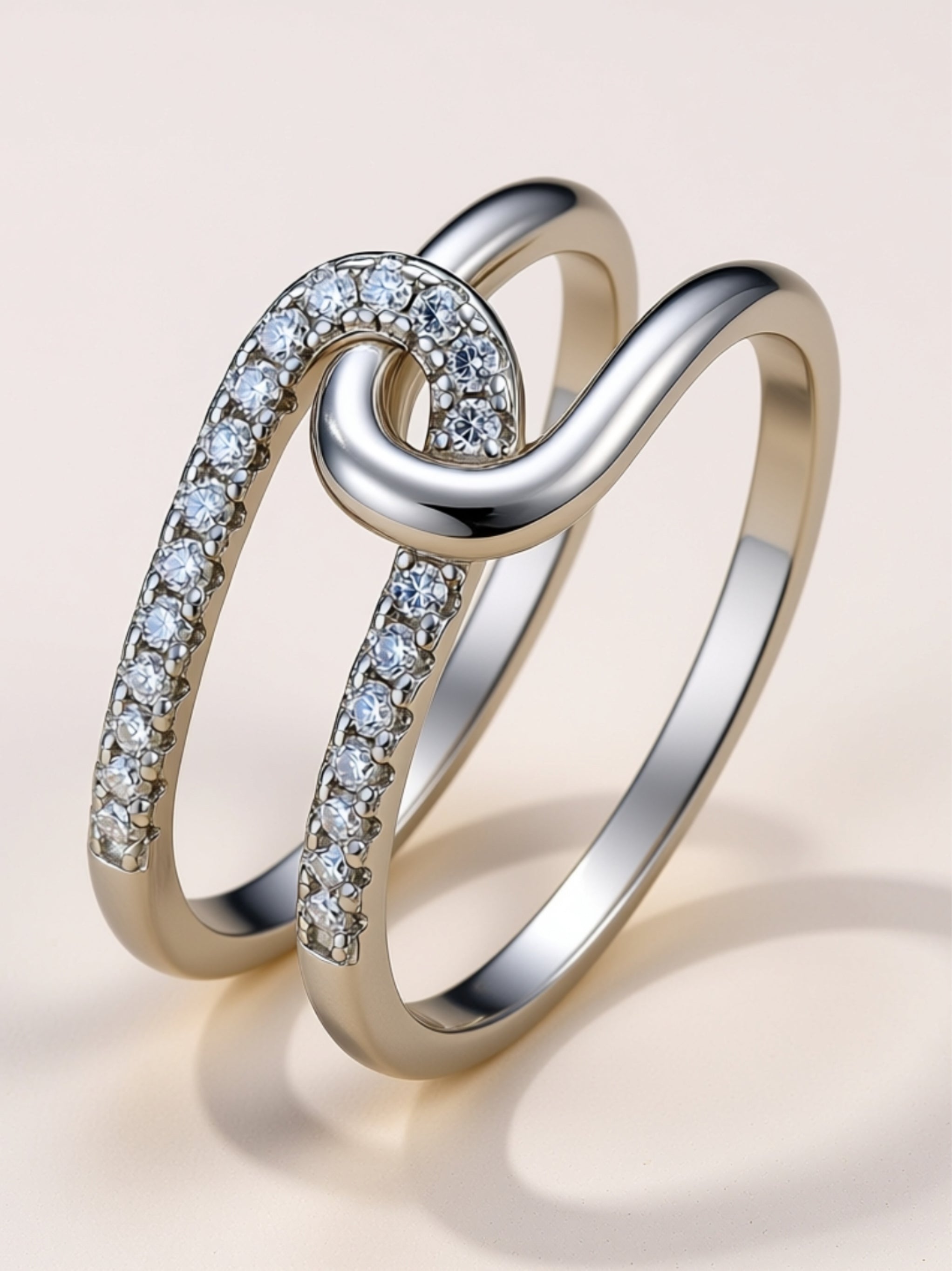 Double Band Knot Moissanite Ring