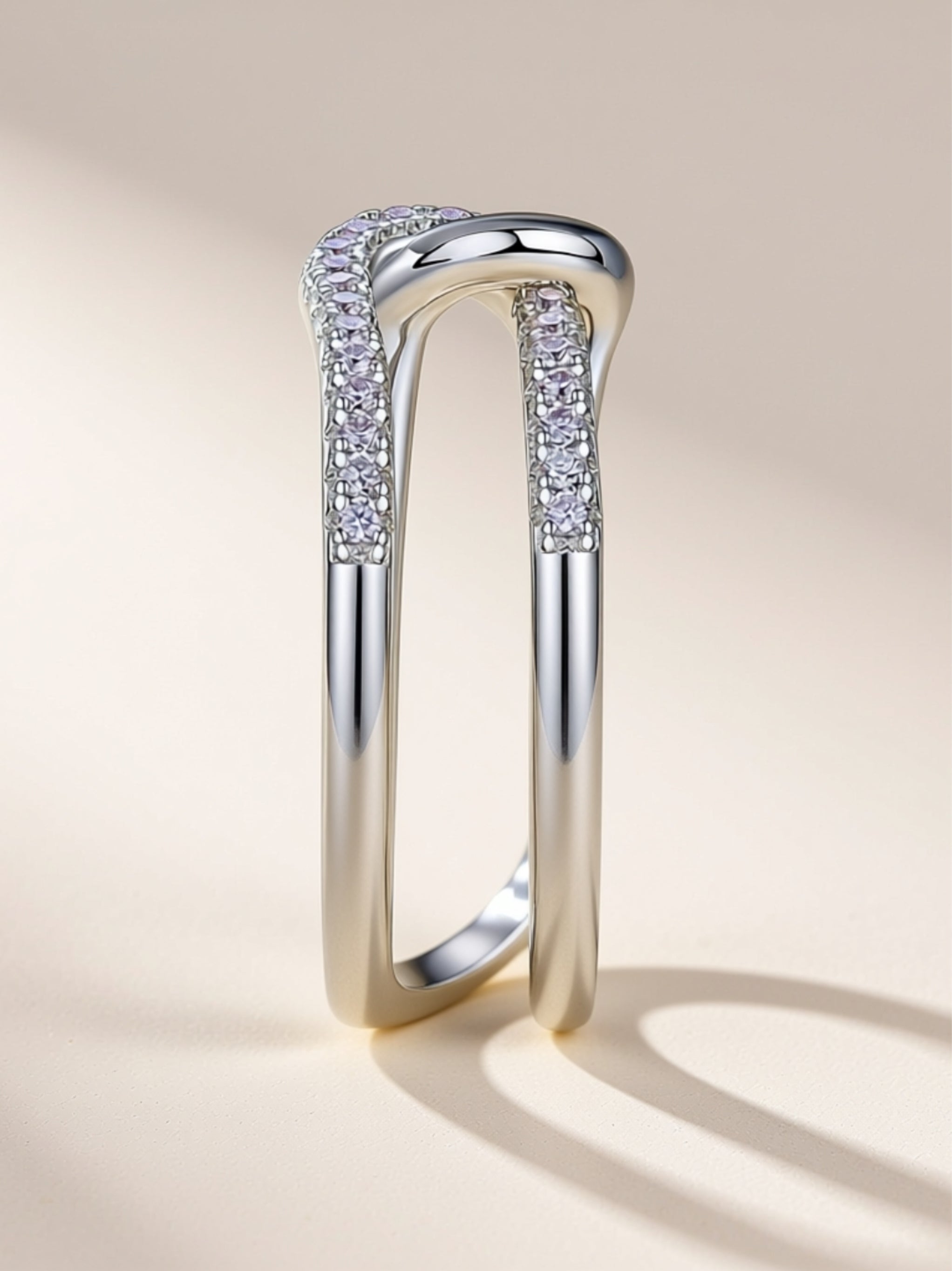 Double Band Knot Moissanite Ring