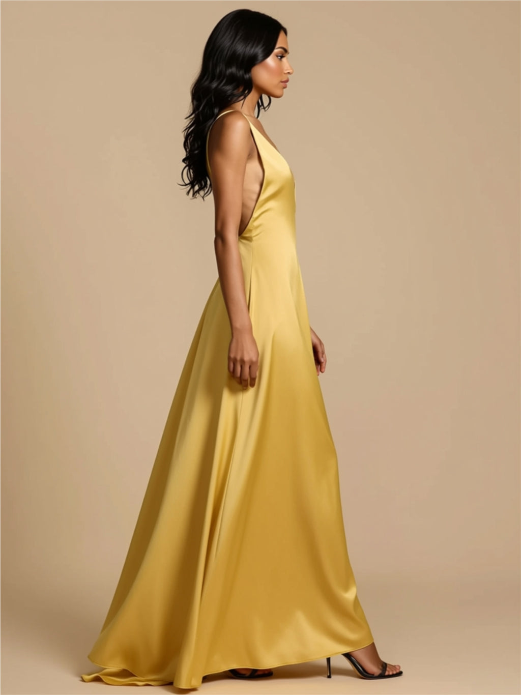 Backless Crisscross Maxi Dress with Deep V-Neck