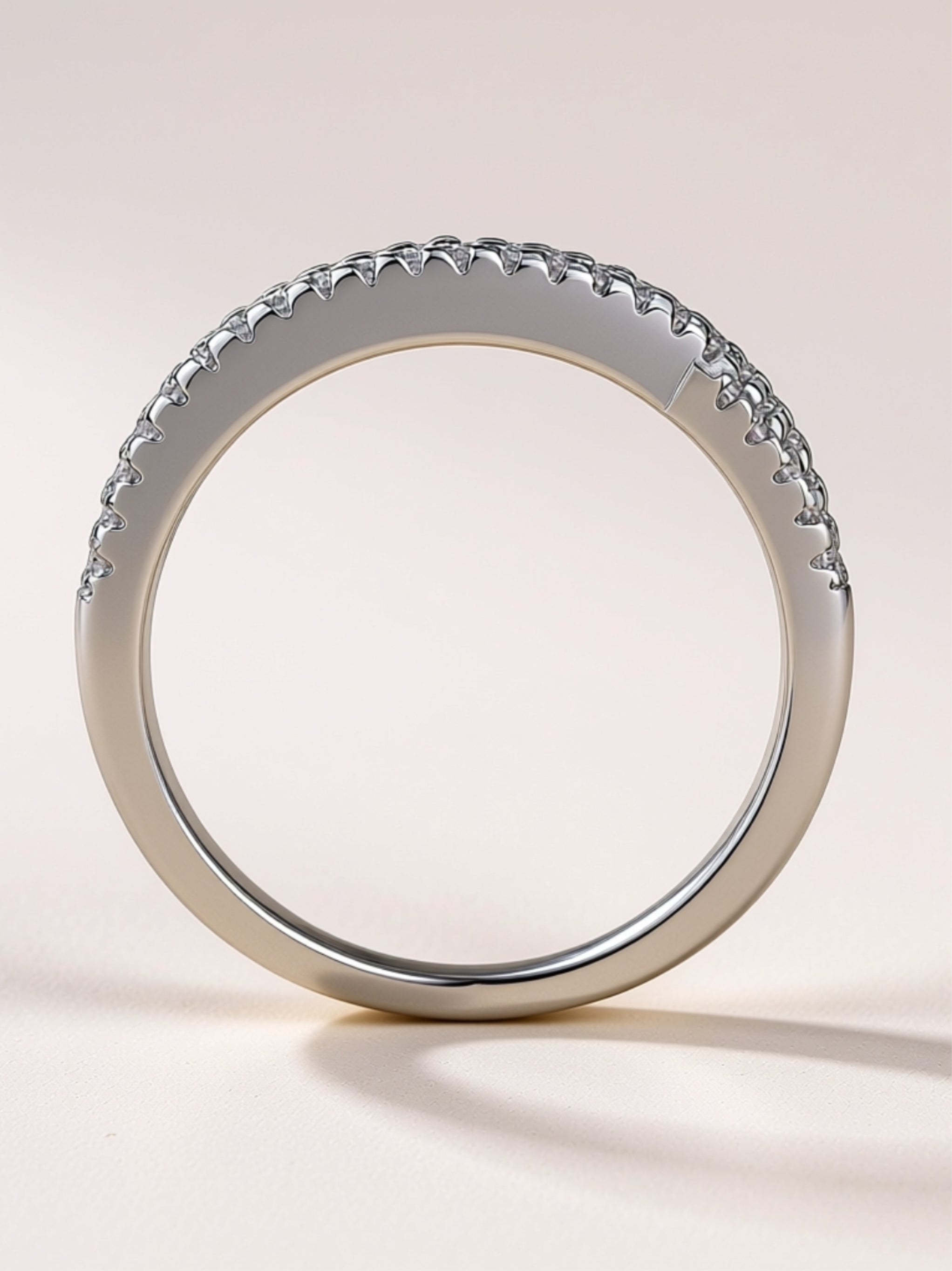 Platinum-Plated S925 Crisscross Moissanite Band
