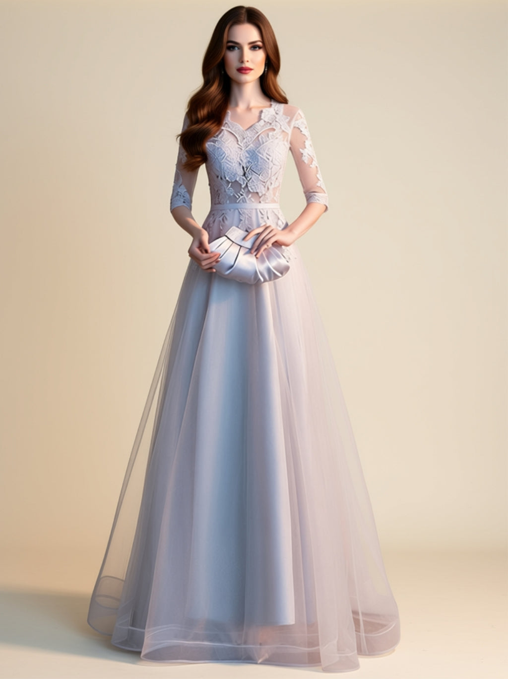 Elegant Lace Formal Evening Gown
