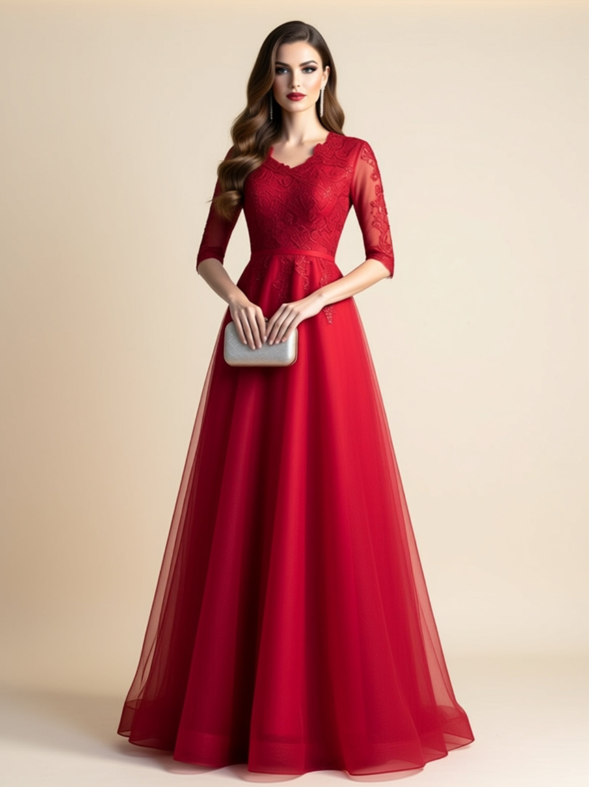 Elegant Lace Formal Evening Gown