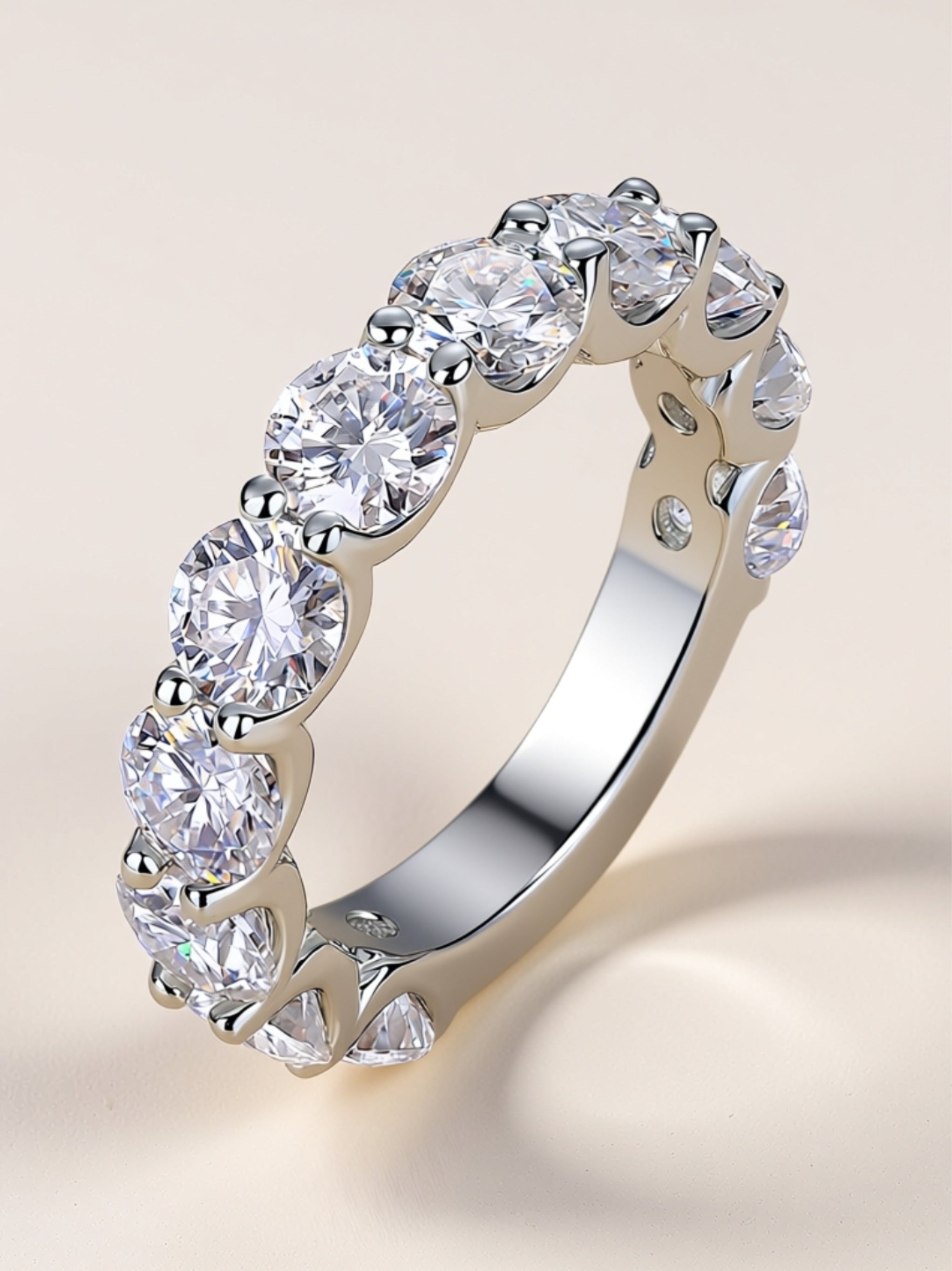 Round Moissanite Eternity Band