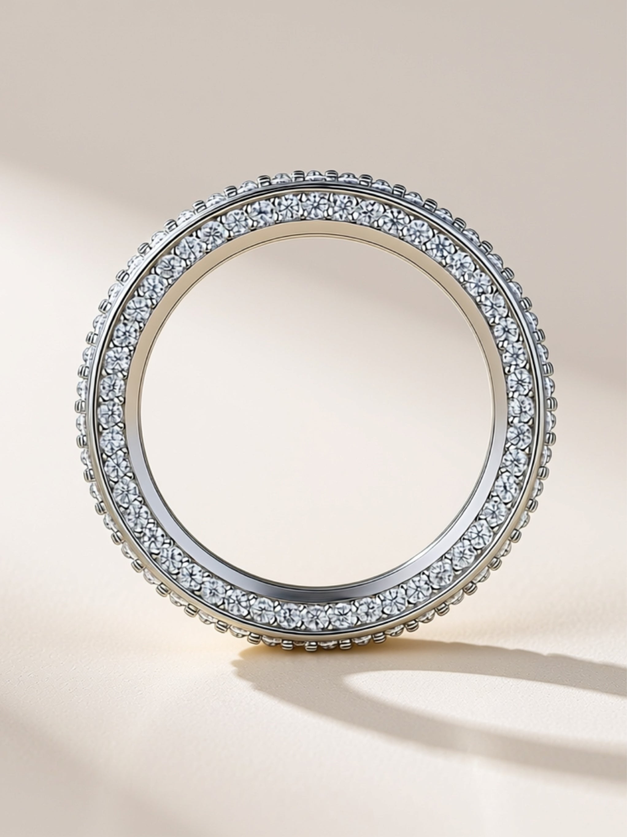 Wide Pavé Moissanite Eternity Band