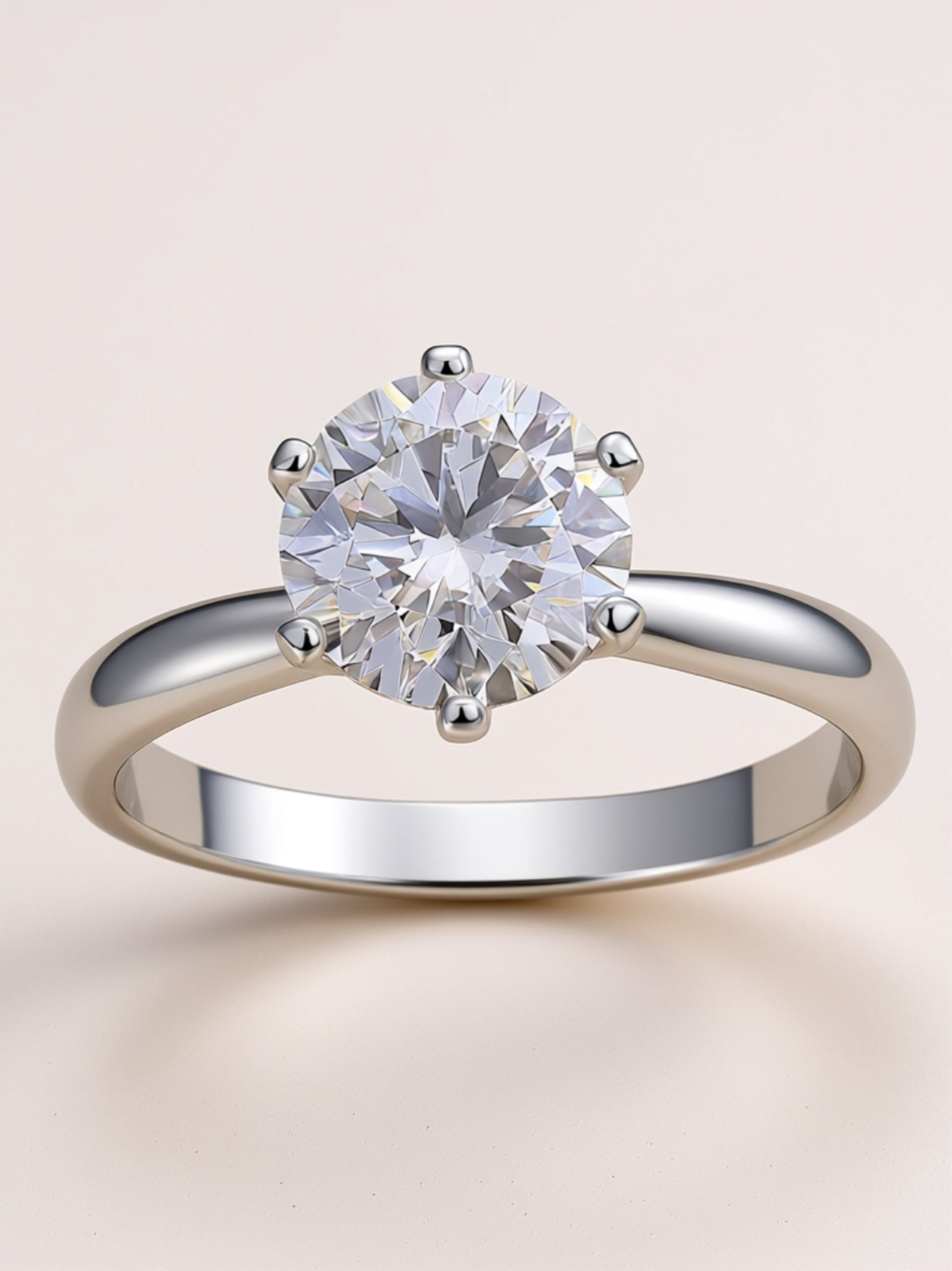 Classic Moissanite Solitaire Ring