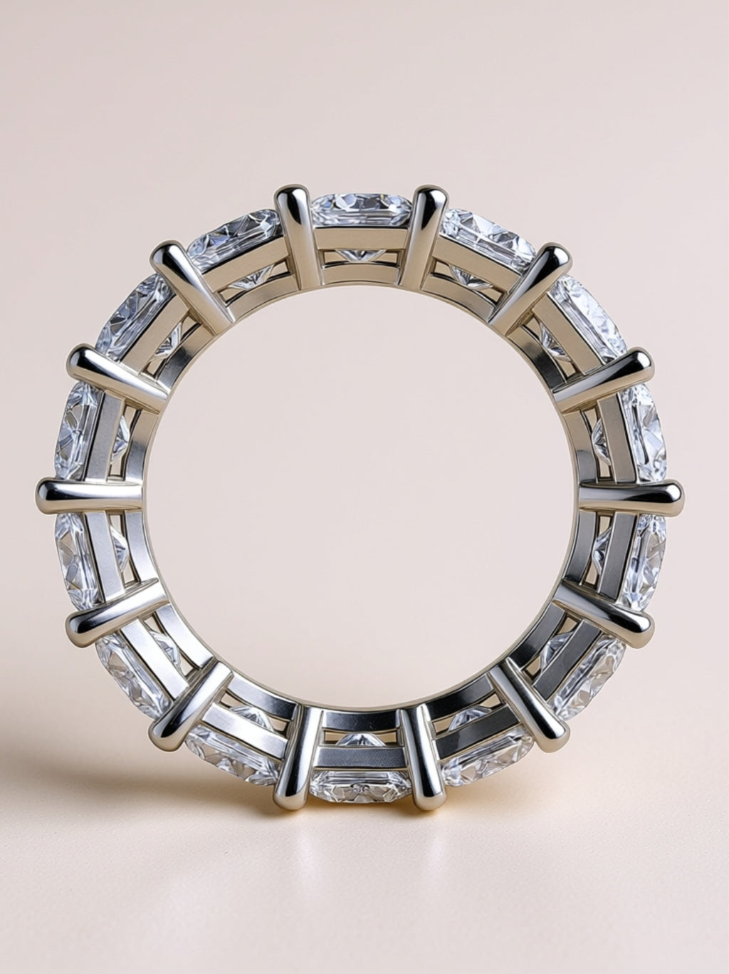 Large Round‑Cut Moissanite Eternity Band