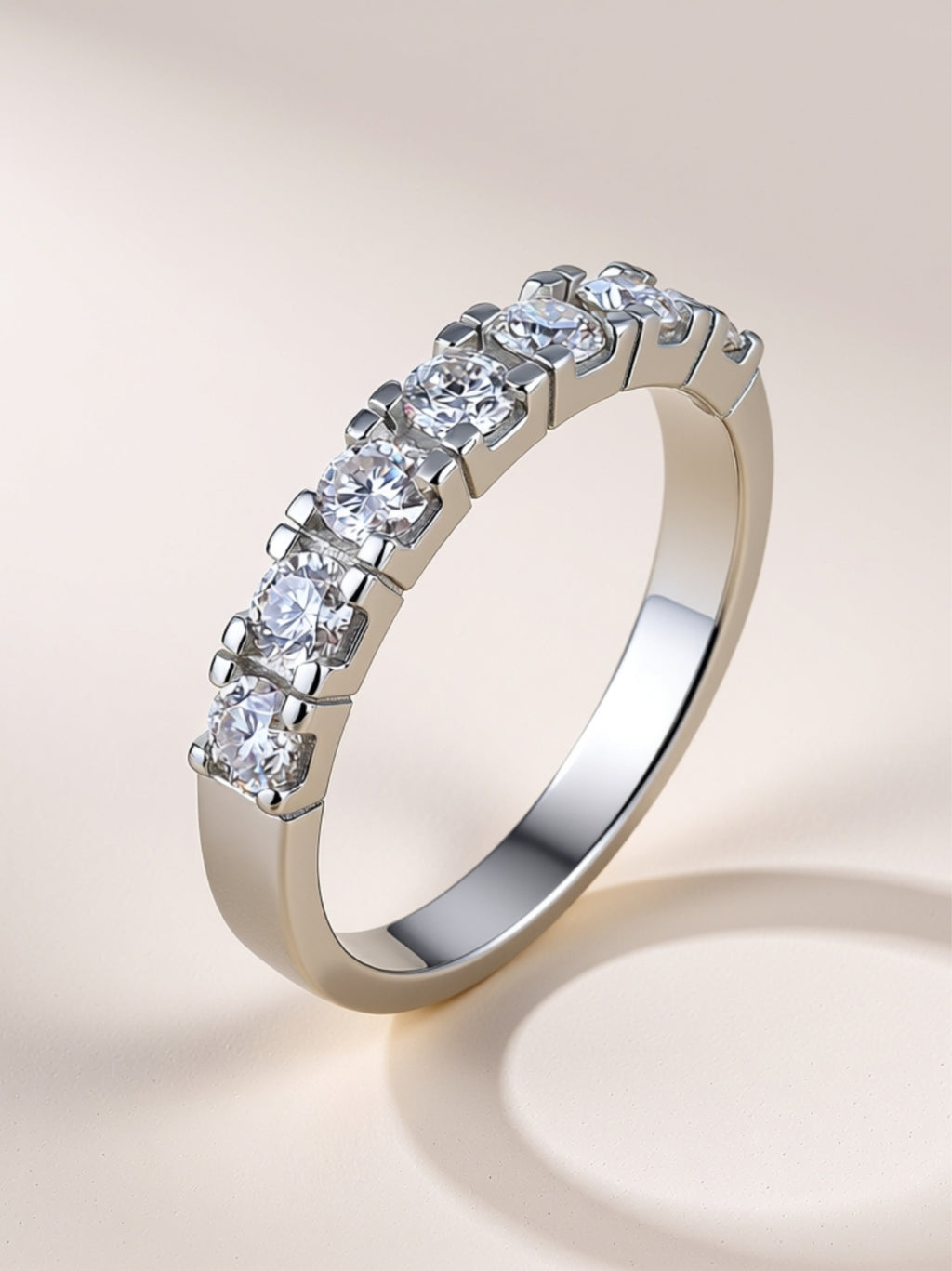 Moissanite Half‑Eternity Band