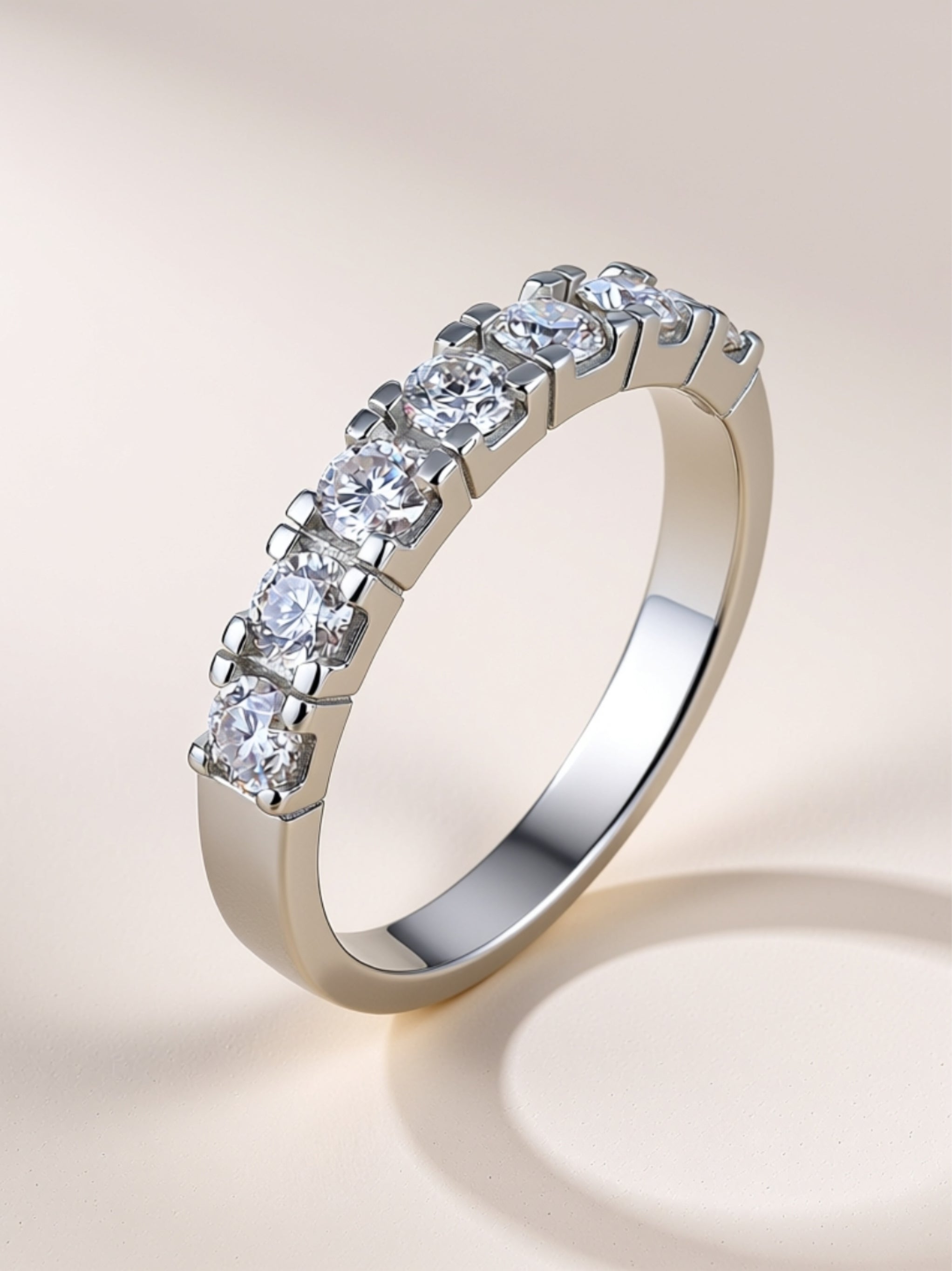 Moissanite Half‑Eternity Band