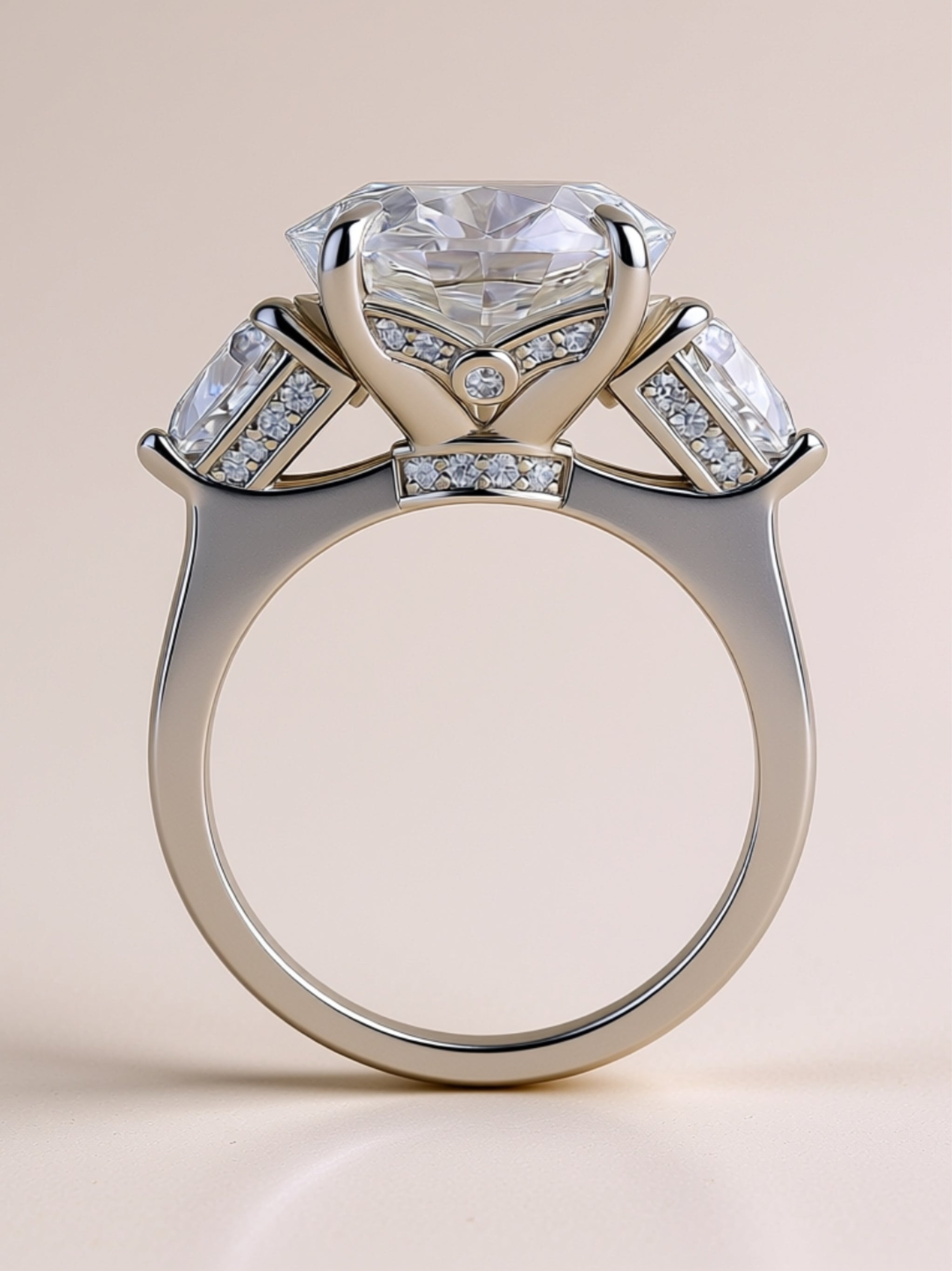 Egg‑Shaped Moissanite Ring