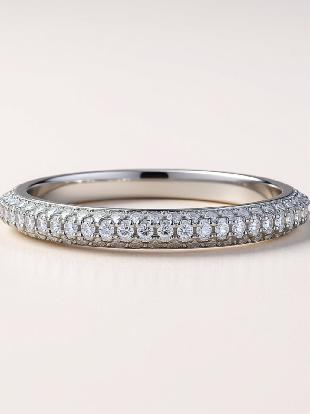 Dainty Micro‑Pavé Moissanite Band
