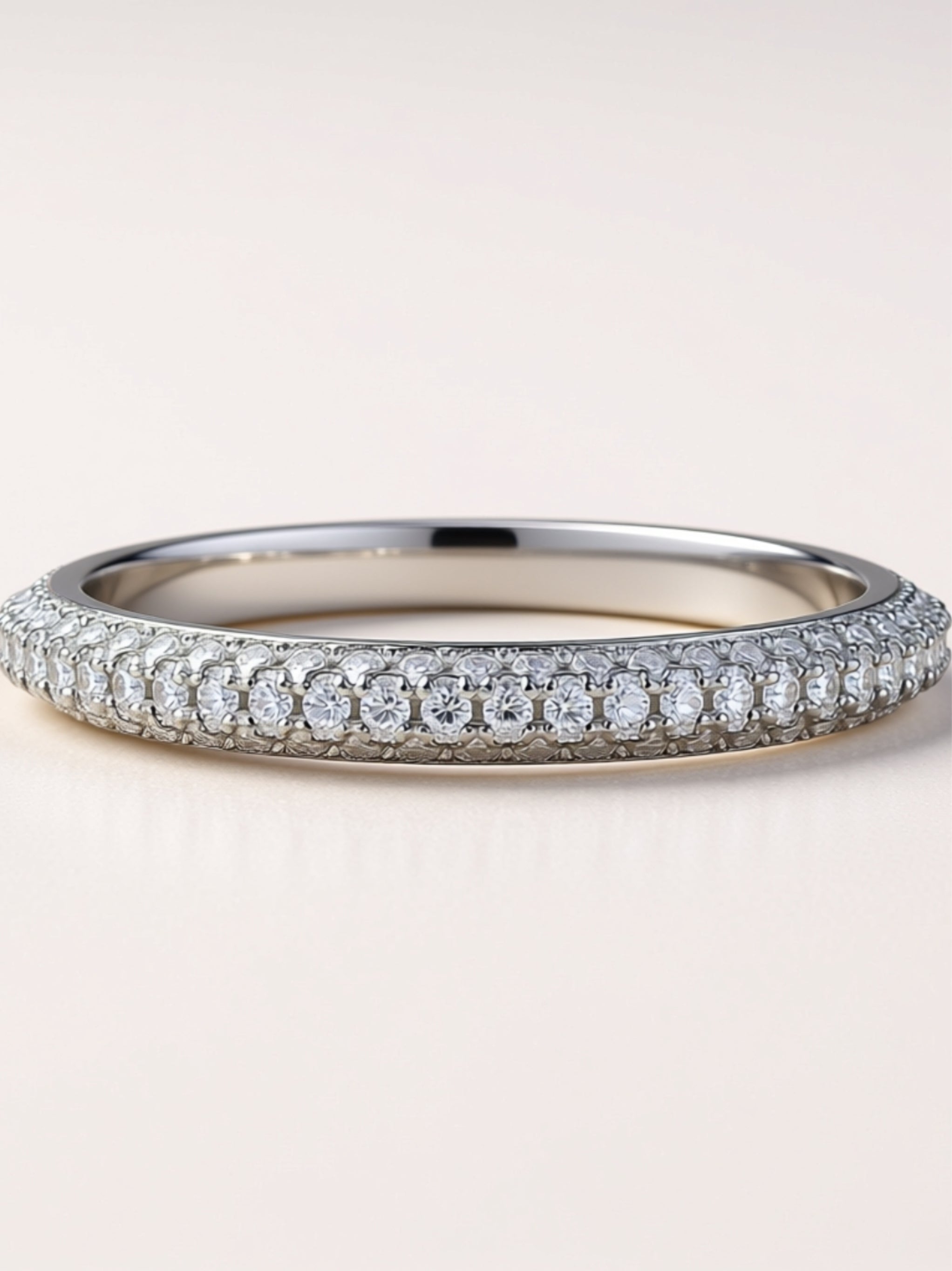 Dainty Micro‑Pavé Moissanite Band