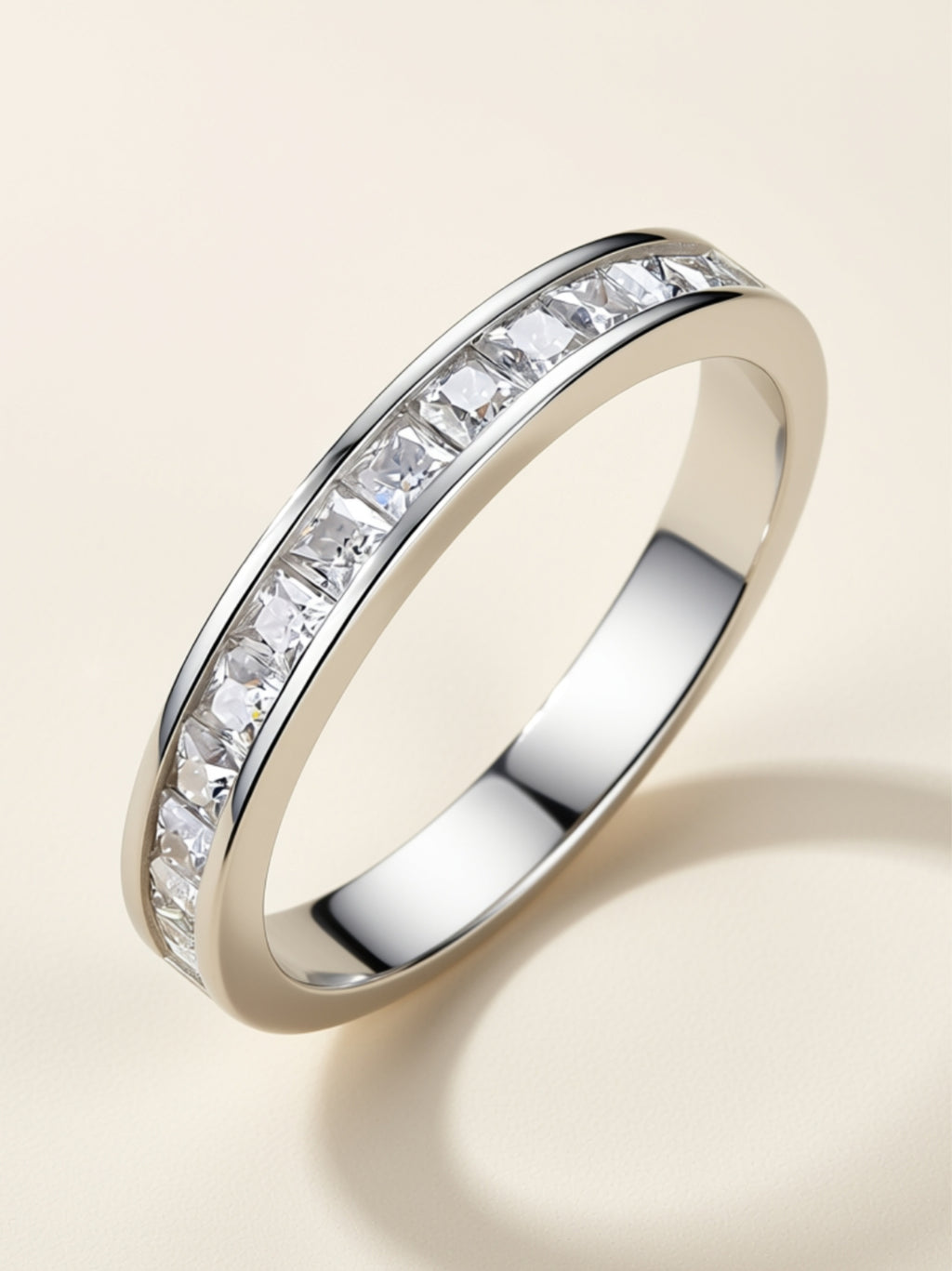 Princess‑Cut Moissanite Channel‑Set Band