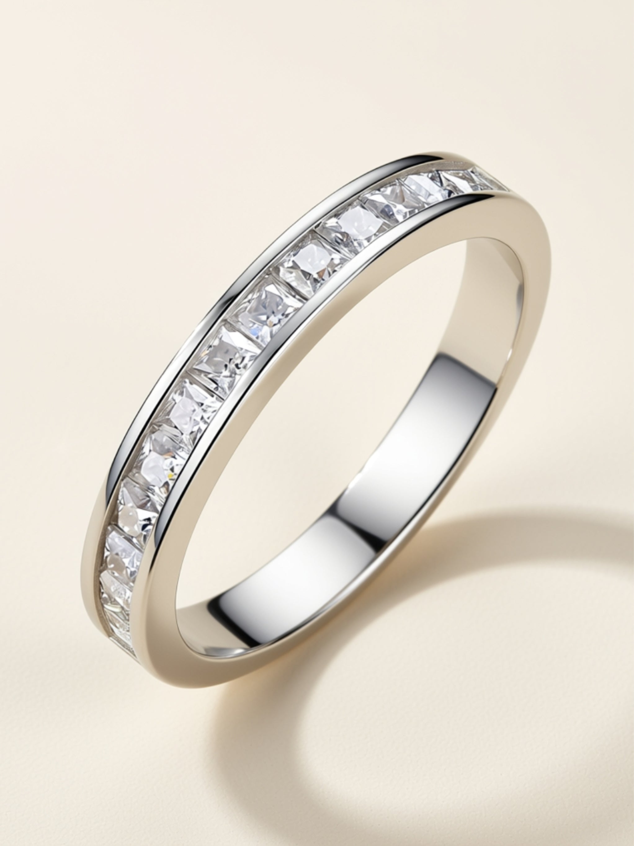 Princess‑Cut Moissanite Channel‑Set Band