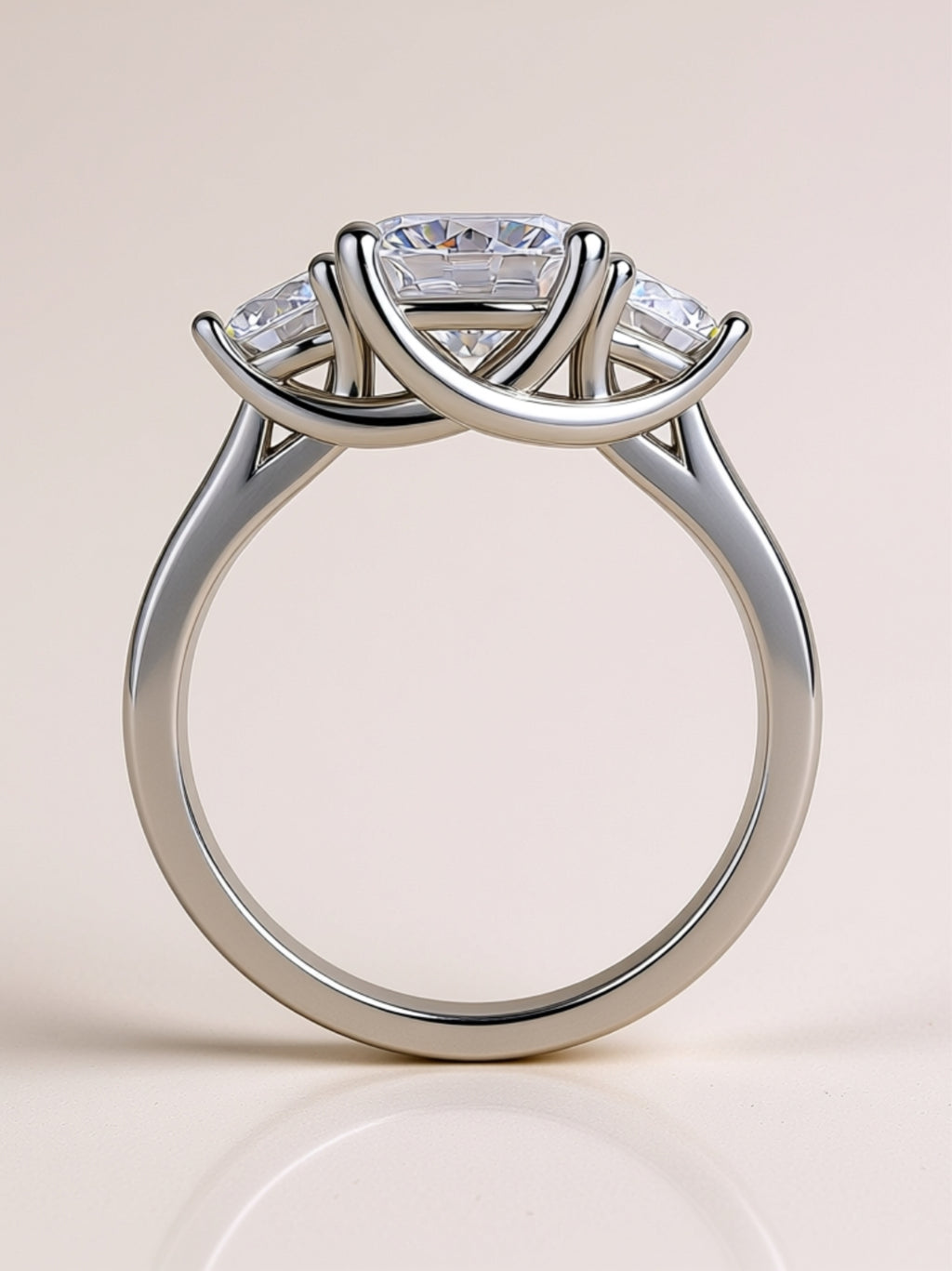 2‑Carat Three‑Stone Moissanite Ring
