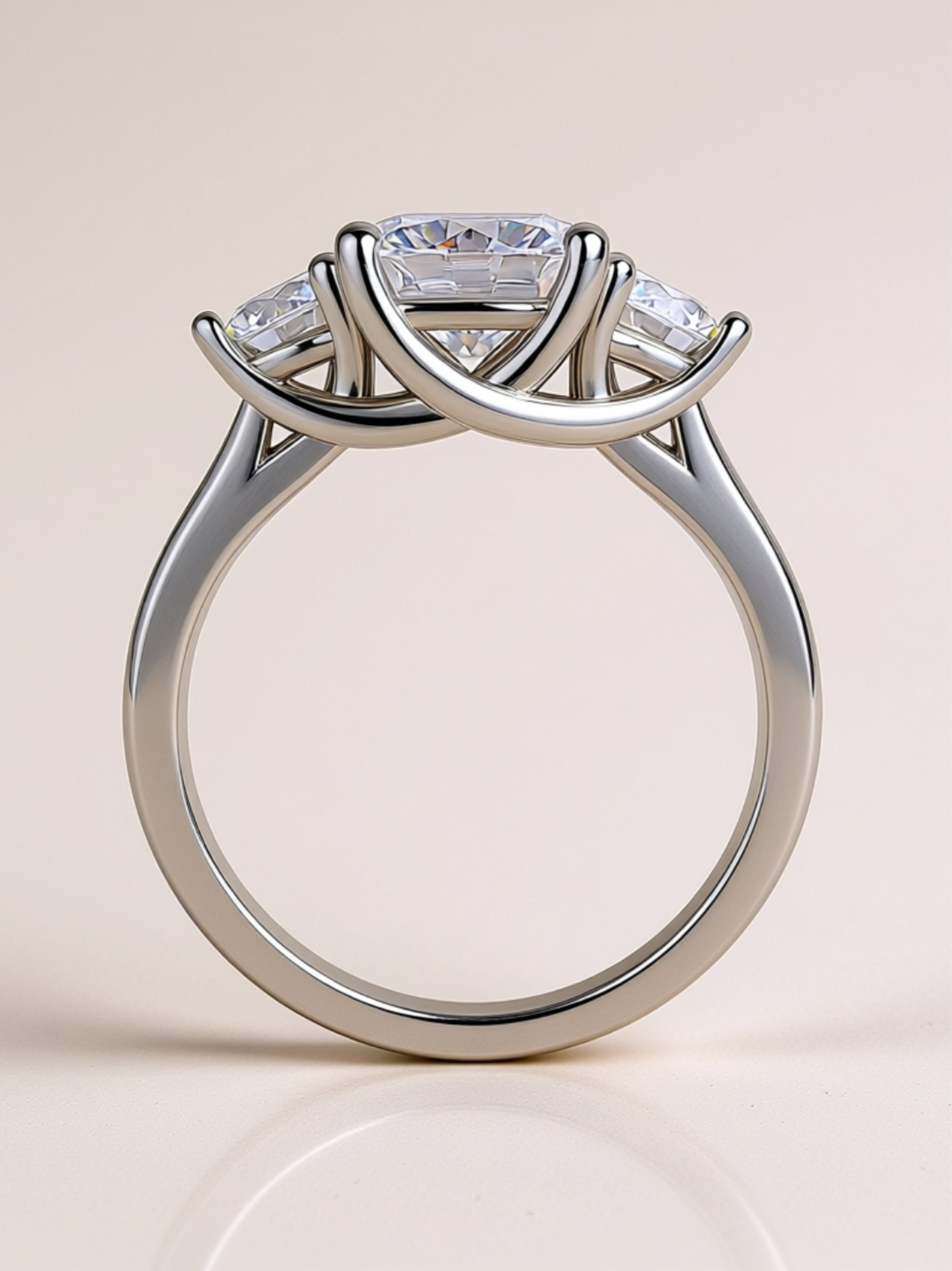 2‑Carat Three‑Stone Moissanite Ring