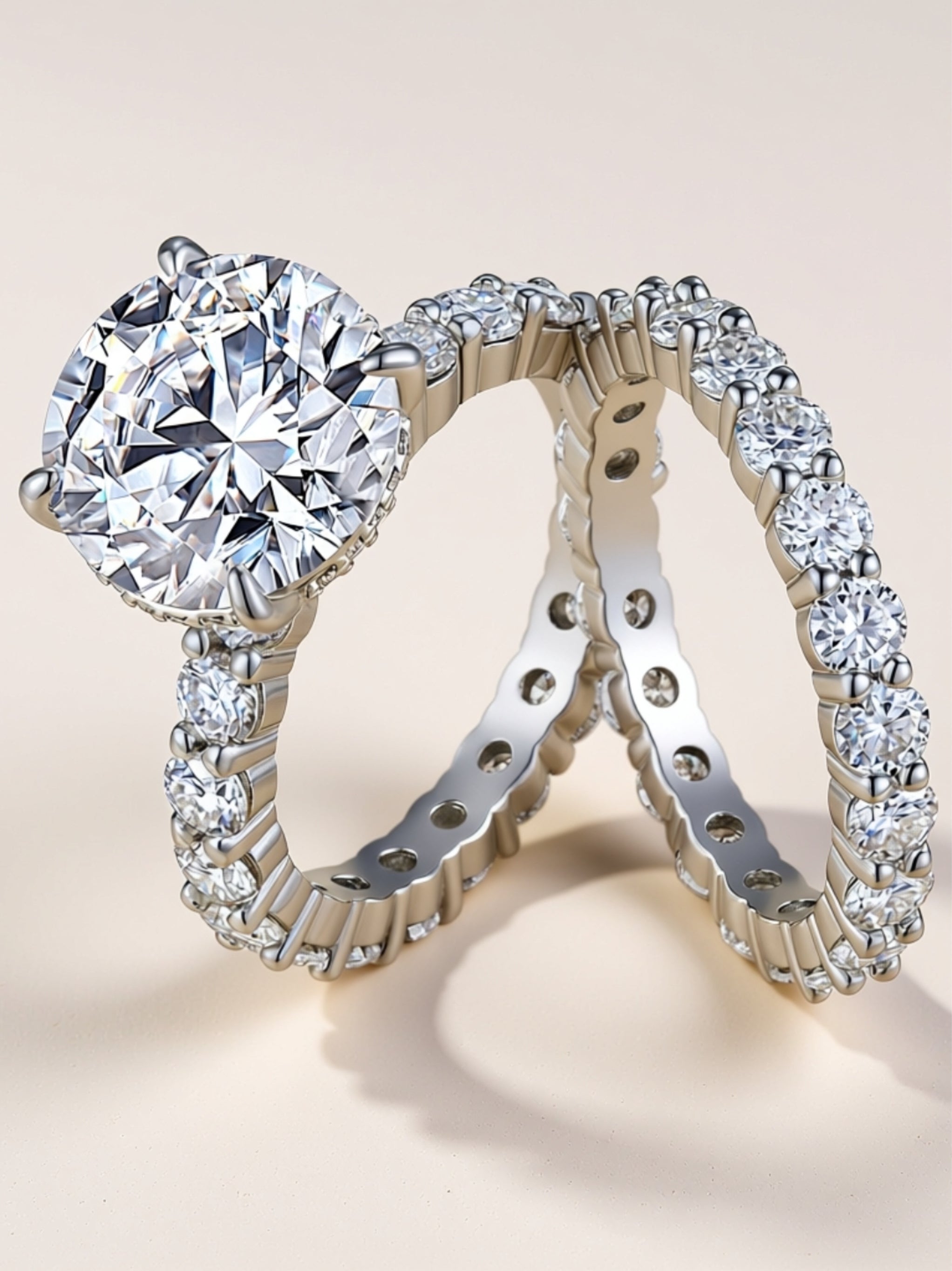 5 Carat Moissanite Bridal Ring Set