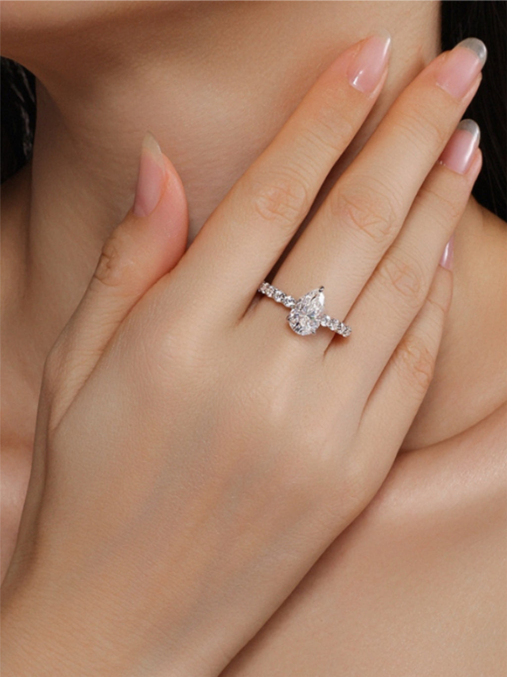 Pear‑Shaped Moissanite Engagement Ring