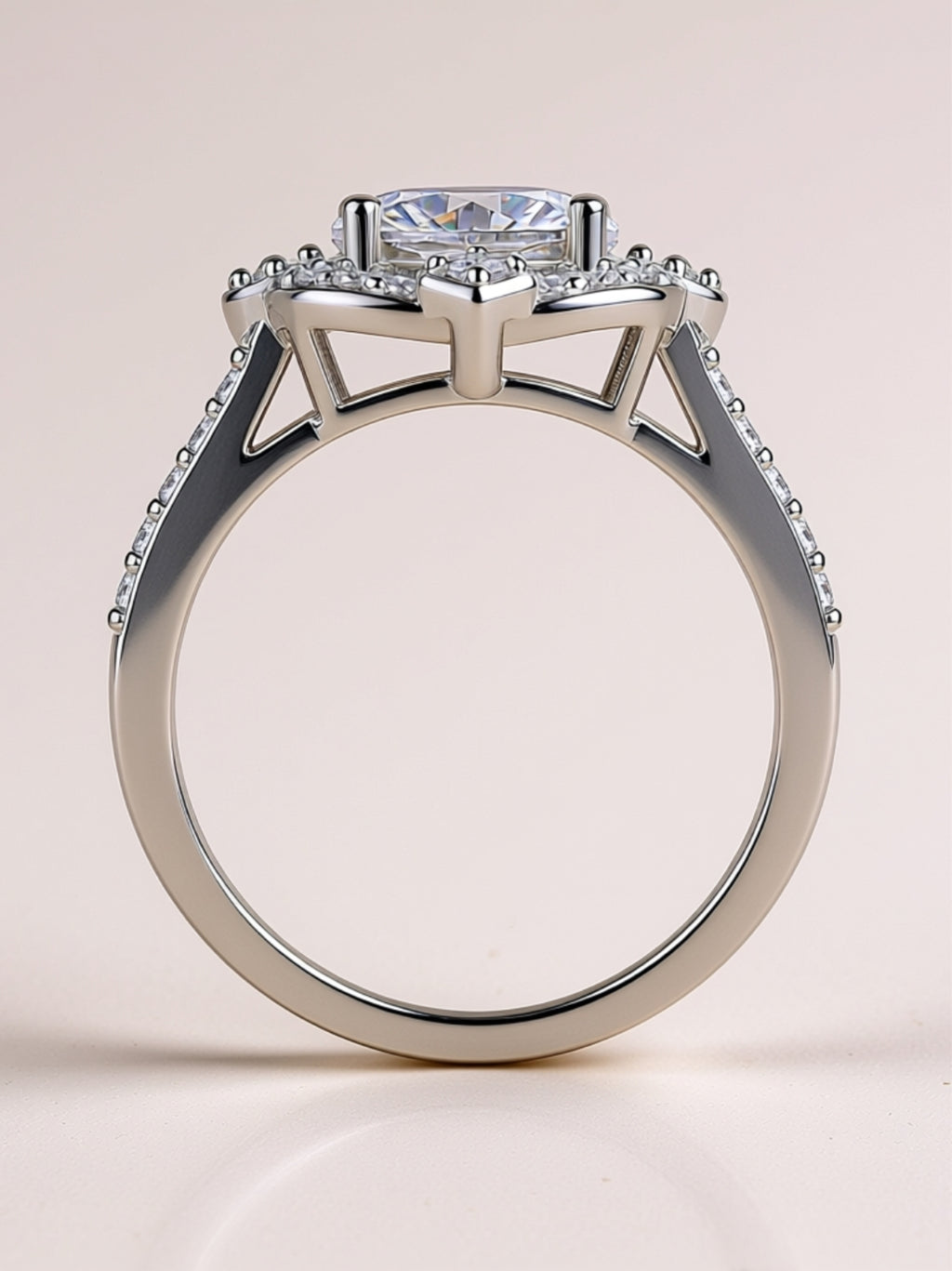 Egg‑Shaped Moissanite Halo Engagement Ring