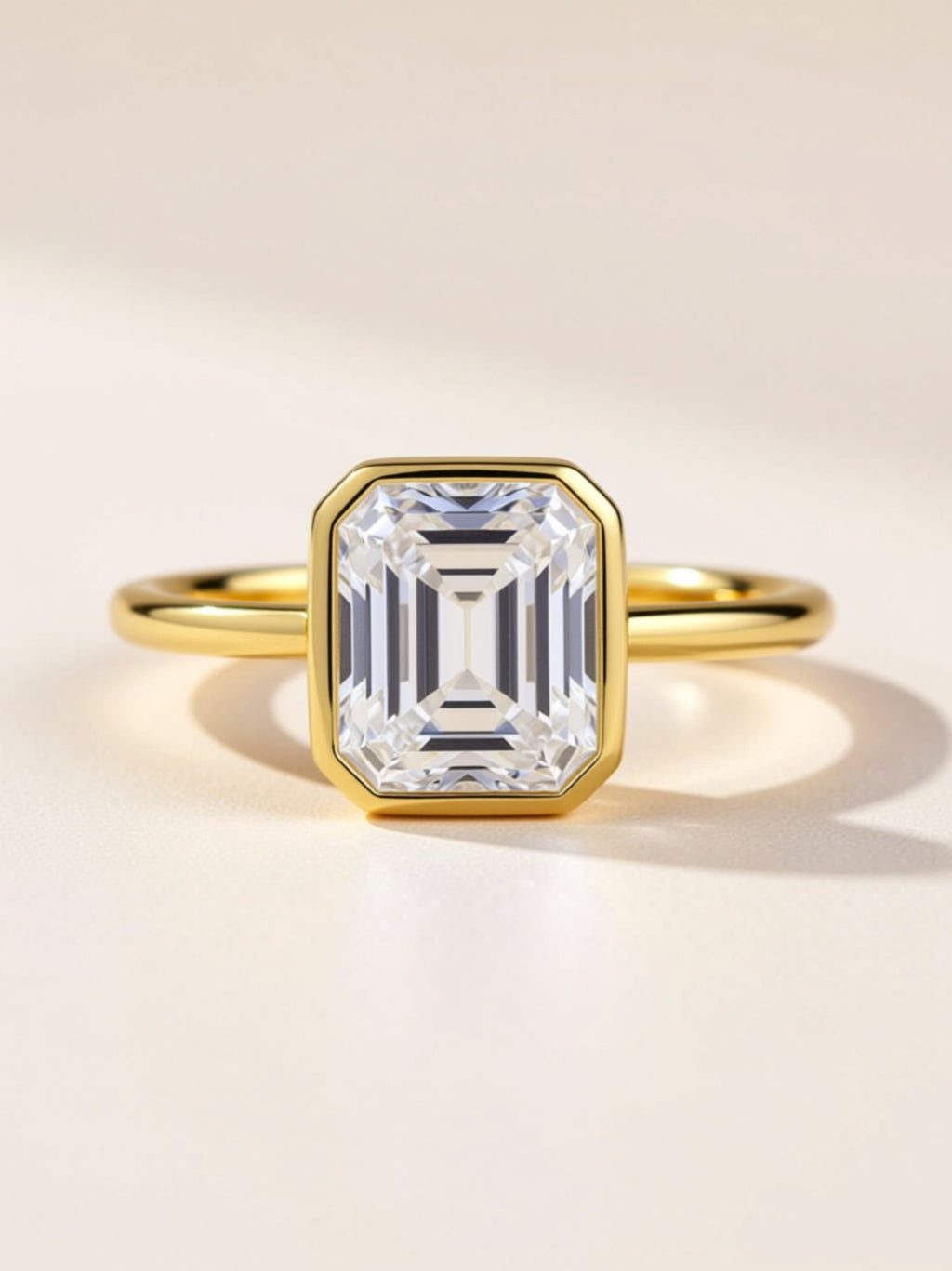 Octagonal Moissanite Gold Ring