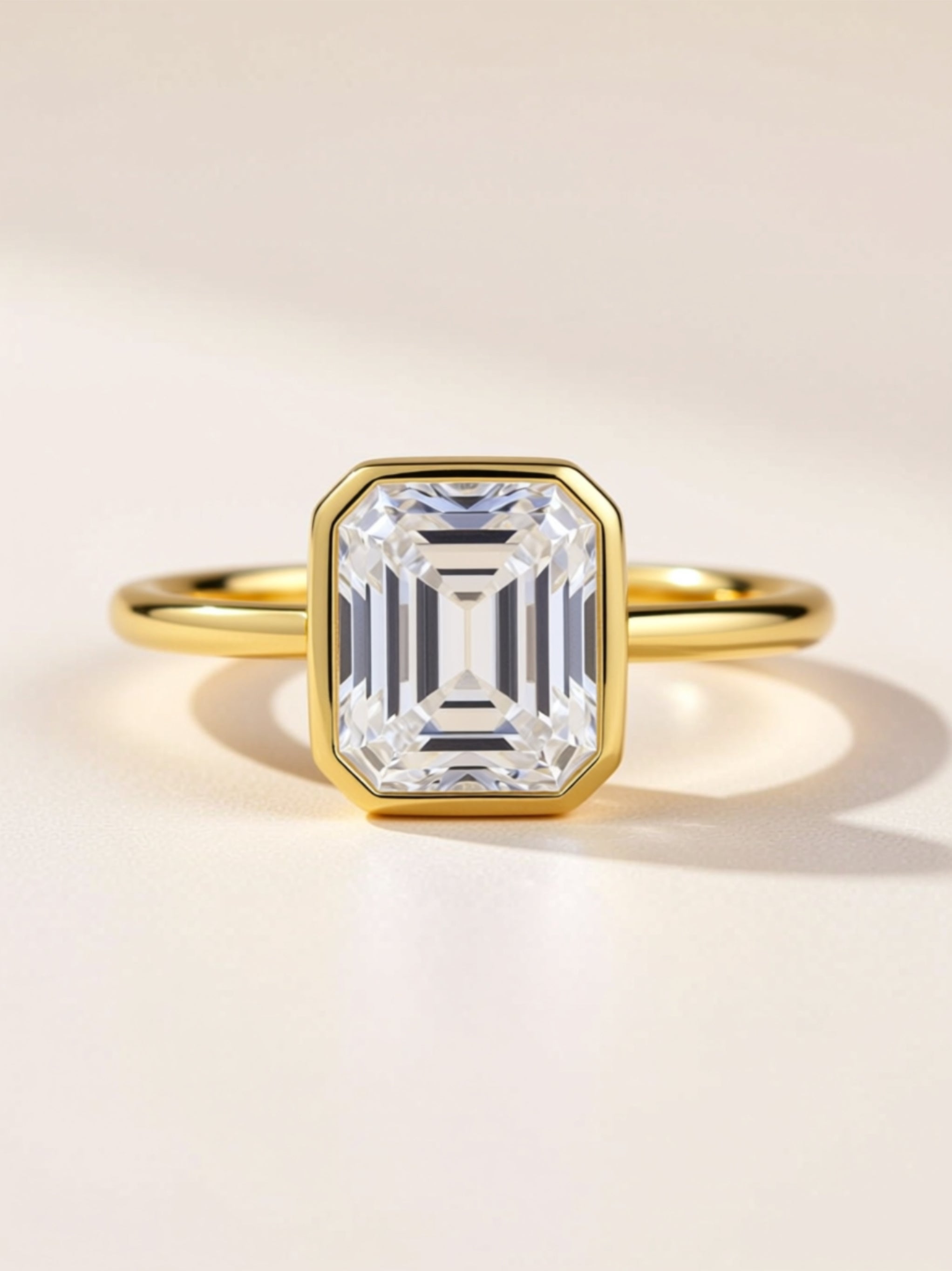 Octagonal Moissanite Gold Ring