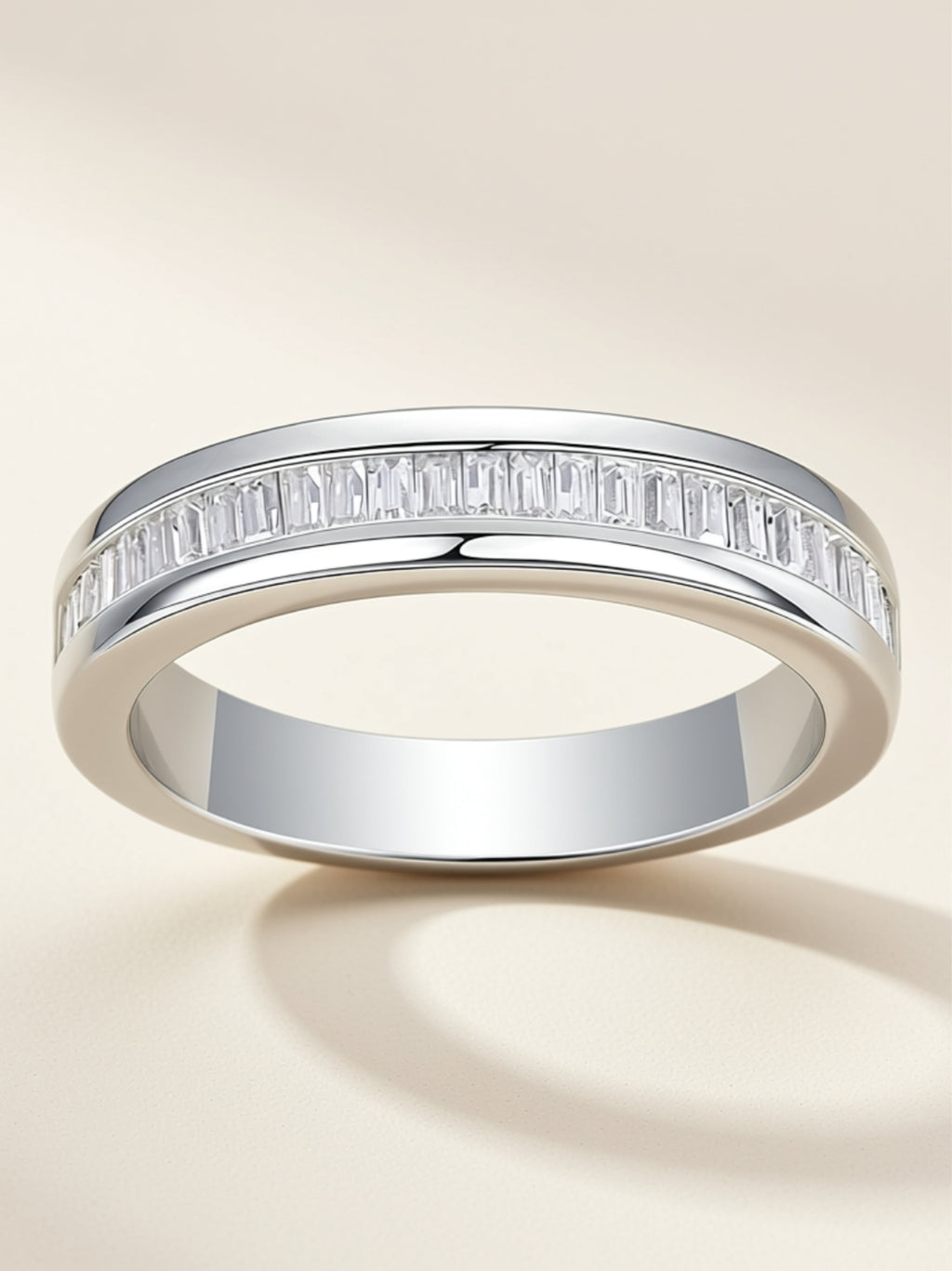 Baguette‑Cut Moissanite Band