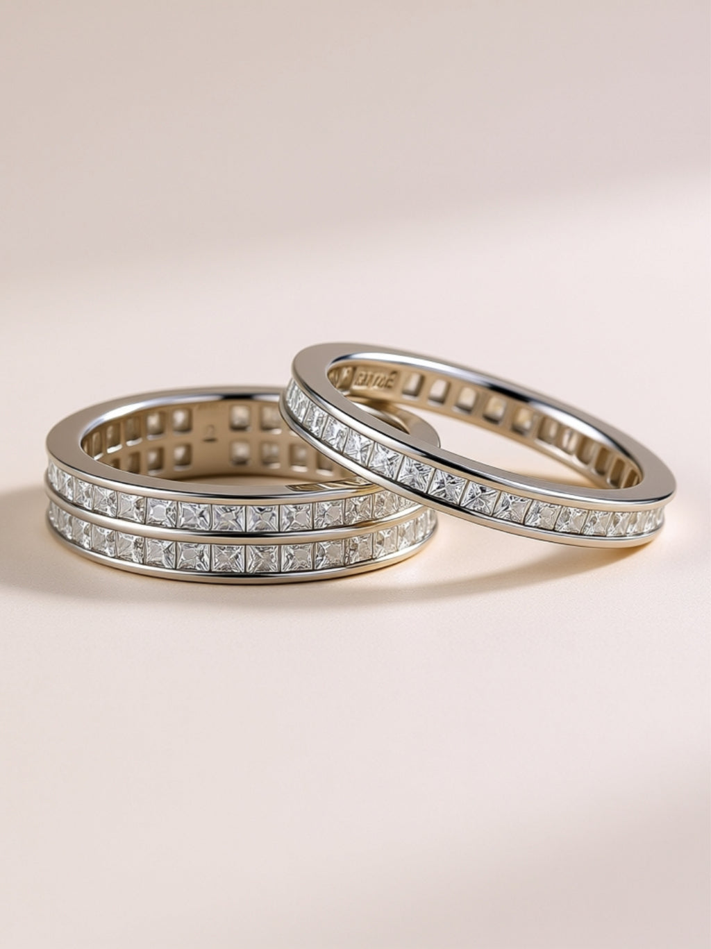 Triple‑Row Moissanite Ring Set