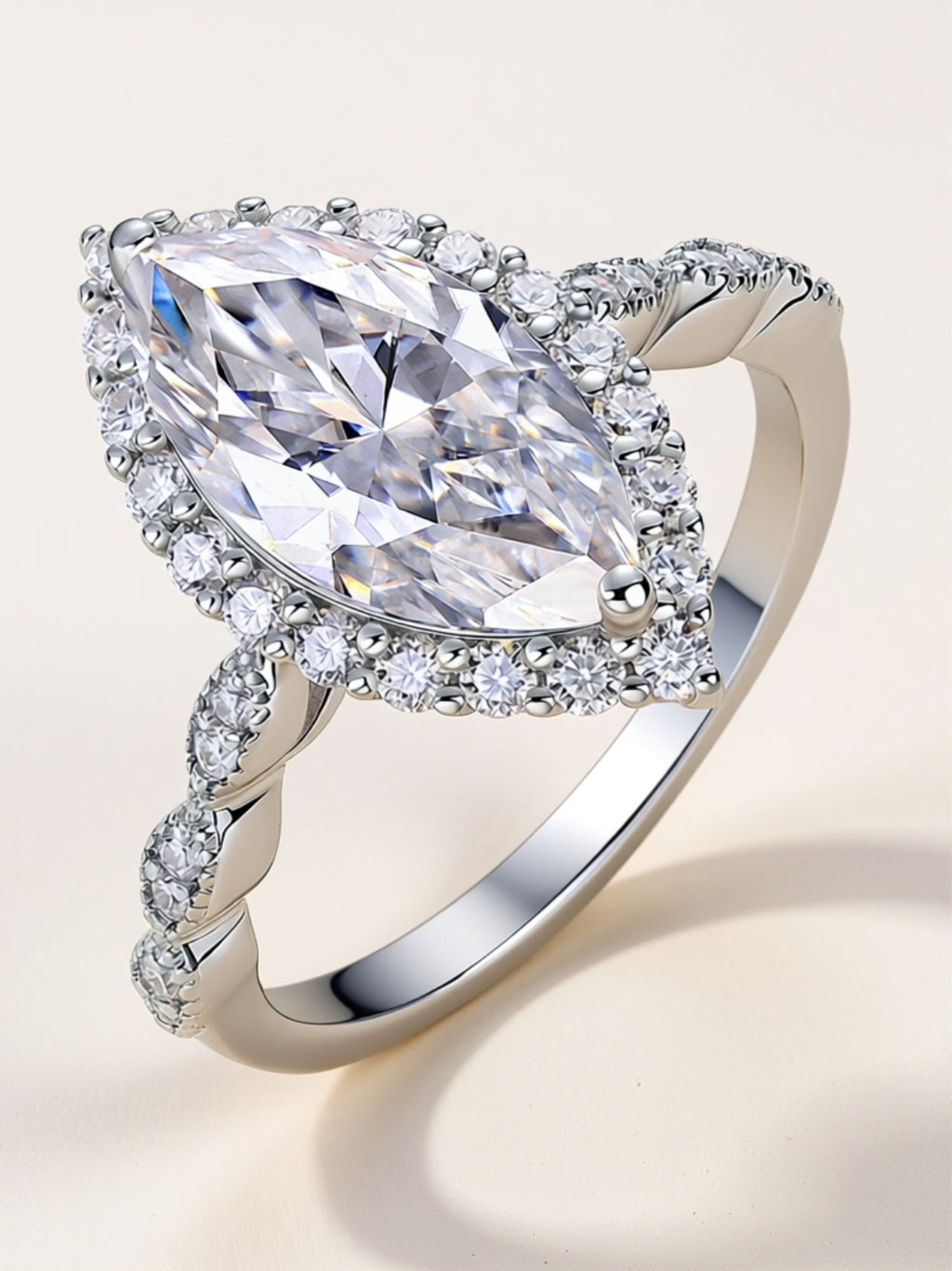 Marquise Moissanite Engagement Ring