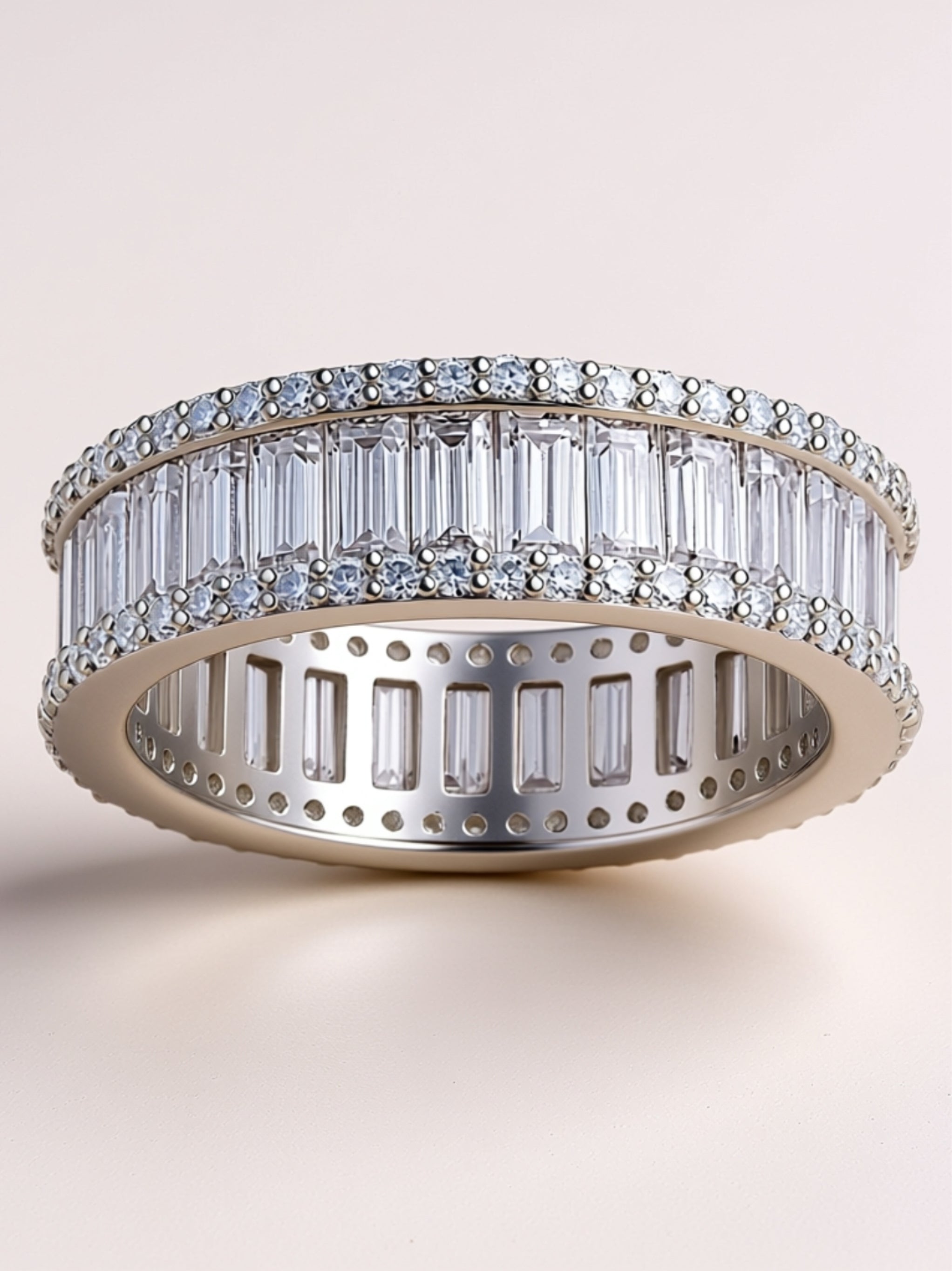 Square Cut Moissanite Eternity Band