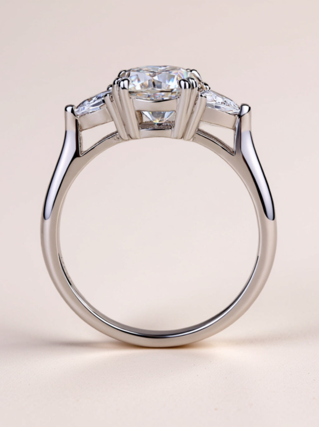 Pillow‑Cut Moissanite Three‑Stone Engagement Ring