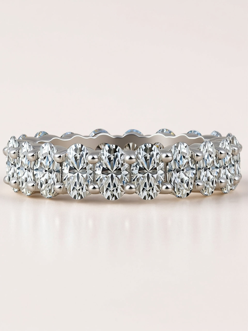 Egg‑Shaped Moissanite Eternity Band