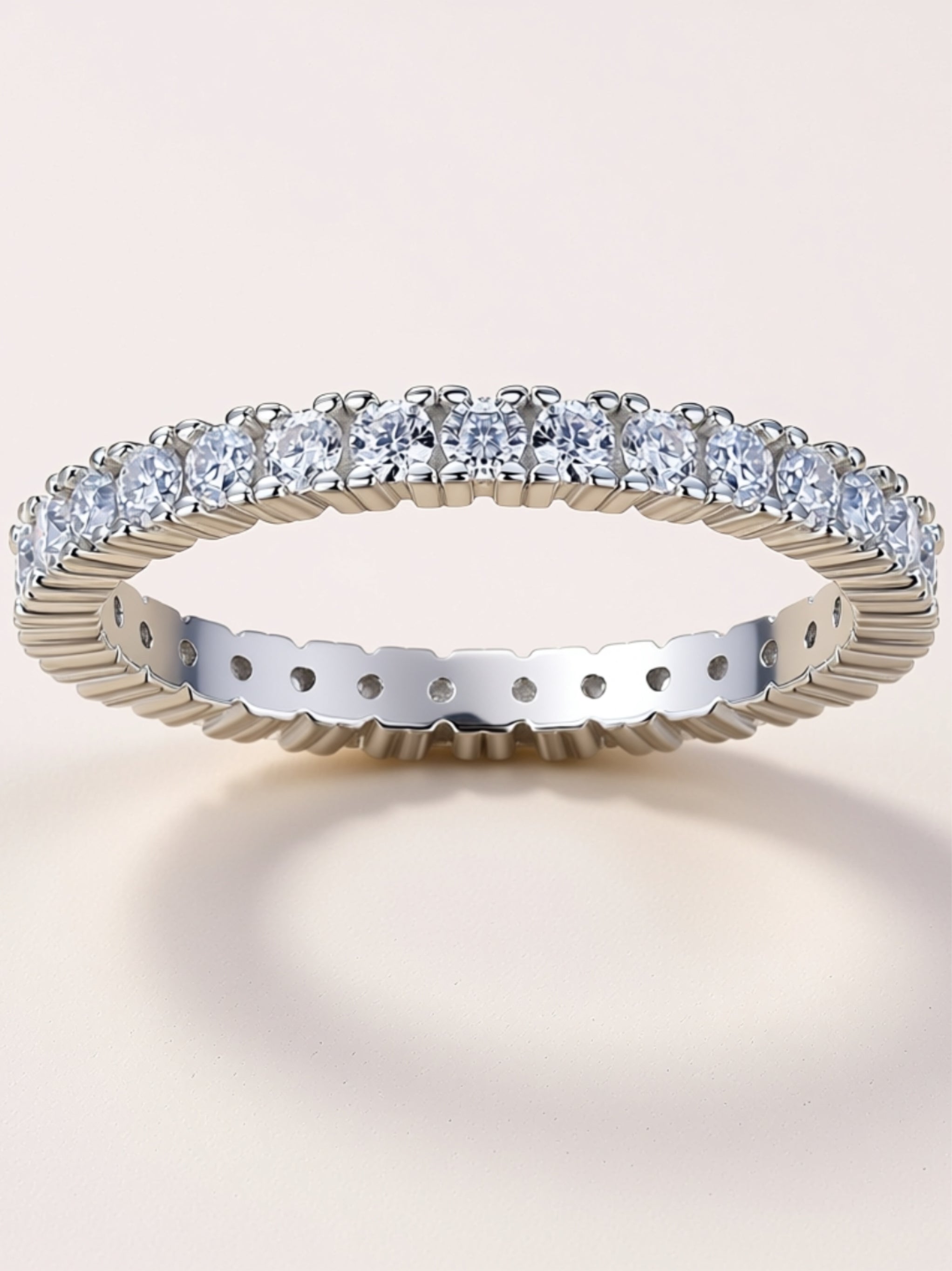Dainty Moissanite Eternity Band