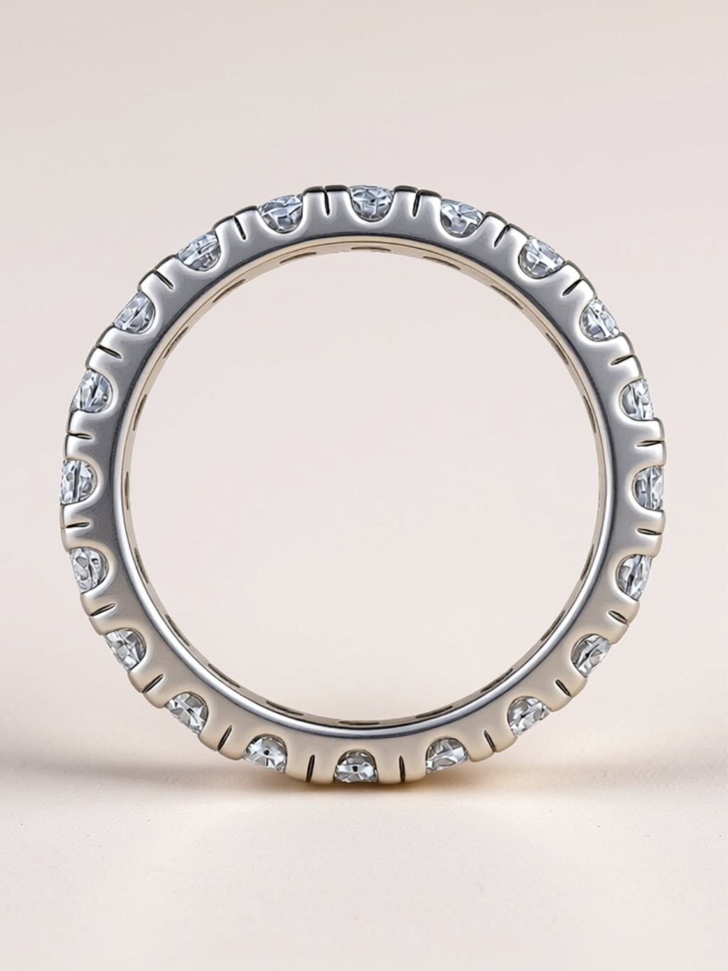 Moissanite Eternity Band – Full Round‑Cut Band in S925 Sterling Silver