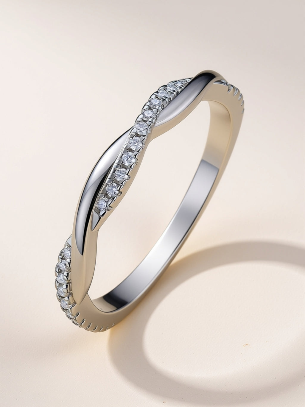 Twisted Moissanite Band Ring