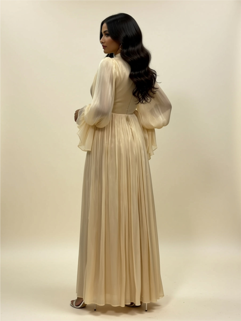 Elegant Pleated Maxi Gown