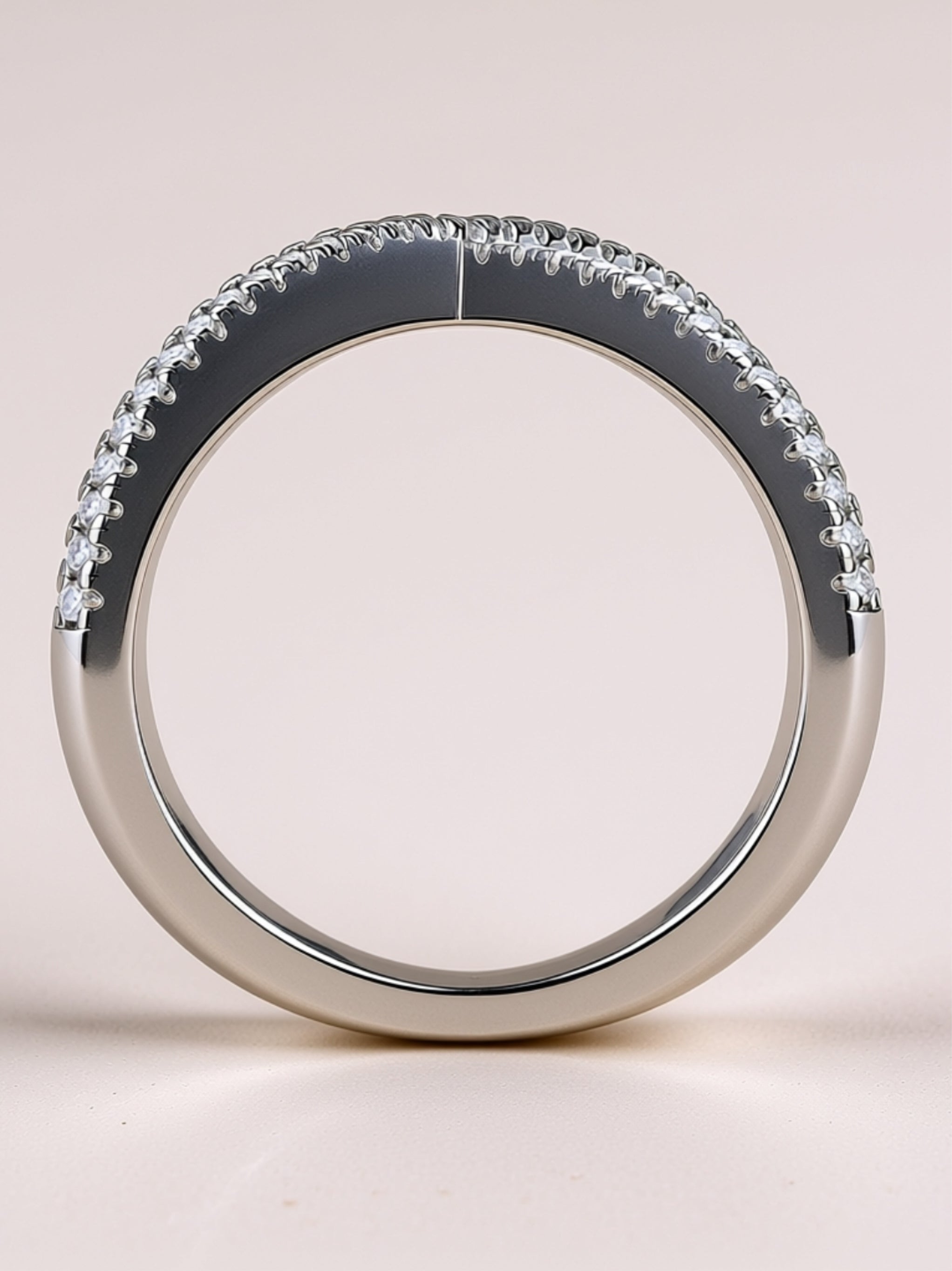 Platinum-Plated S925 Moissanite X-Band Ring