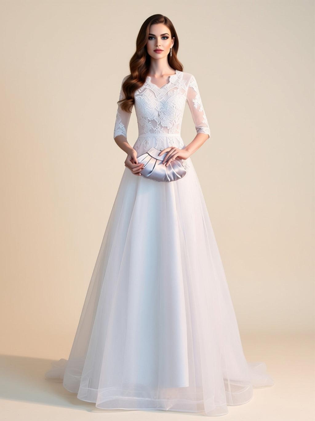 Elegant Lace Formal Evening Gown