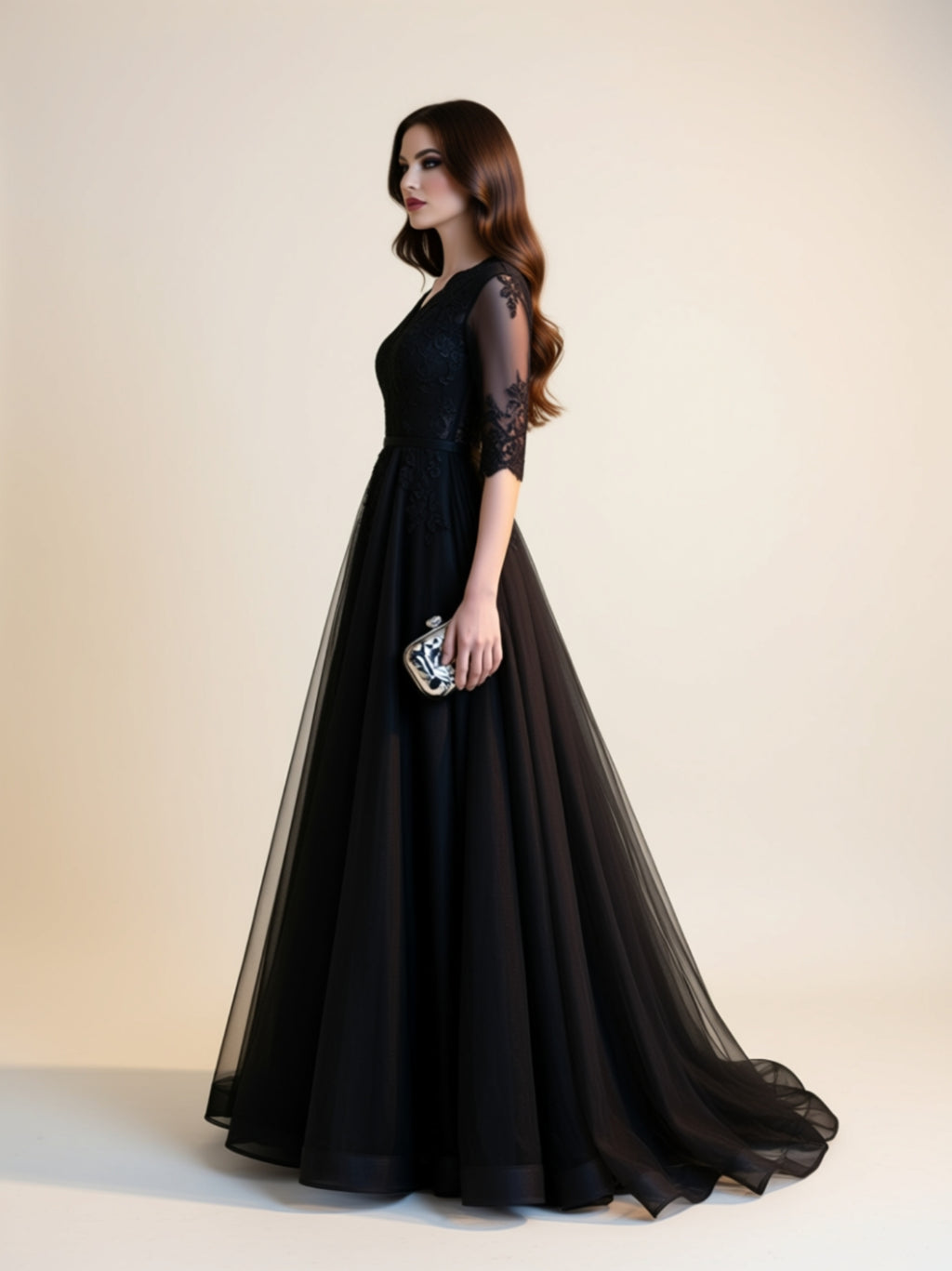 Elegant Lace Formal Evening Gown