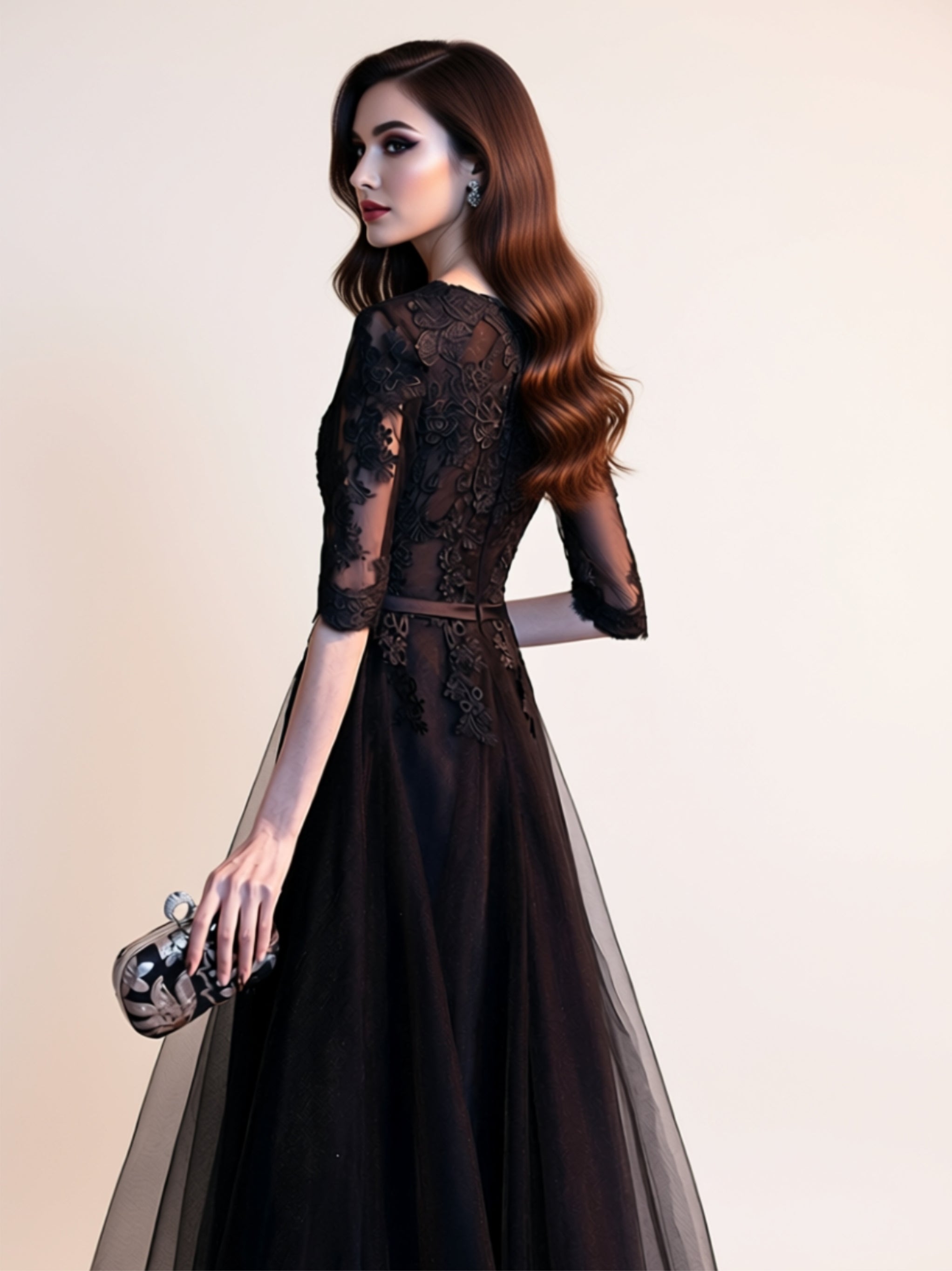 Elegant Lace Formal Evening Gown