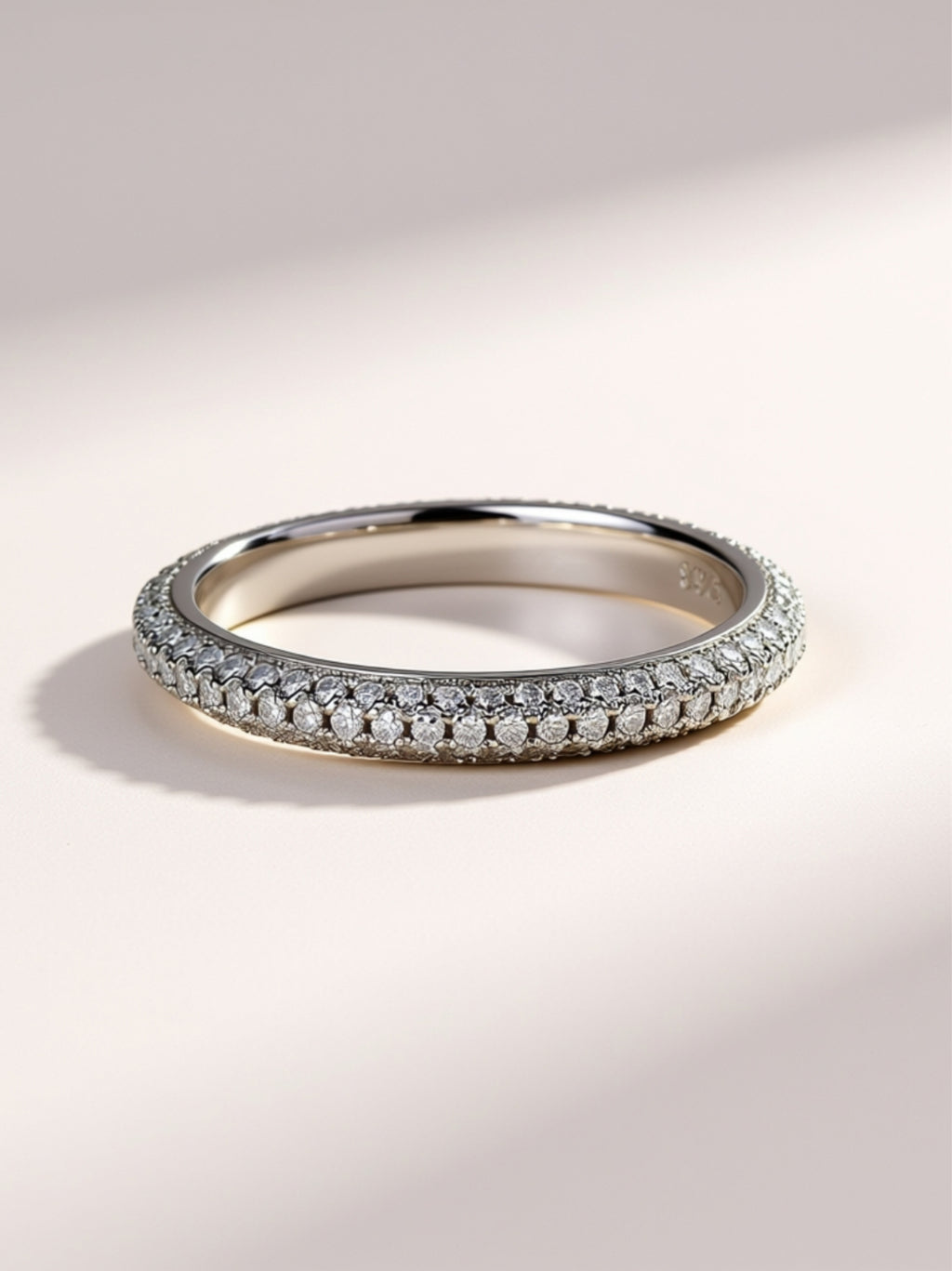 Dainty Micro‑Pavé Moissanite Band