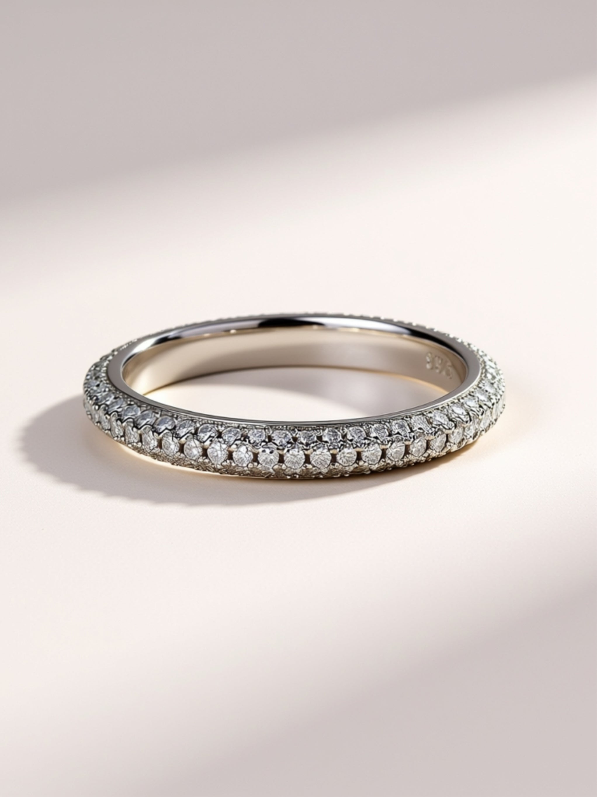 Dainty Micro‑Pavé Moissanite Band