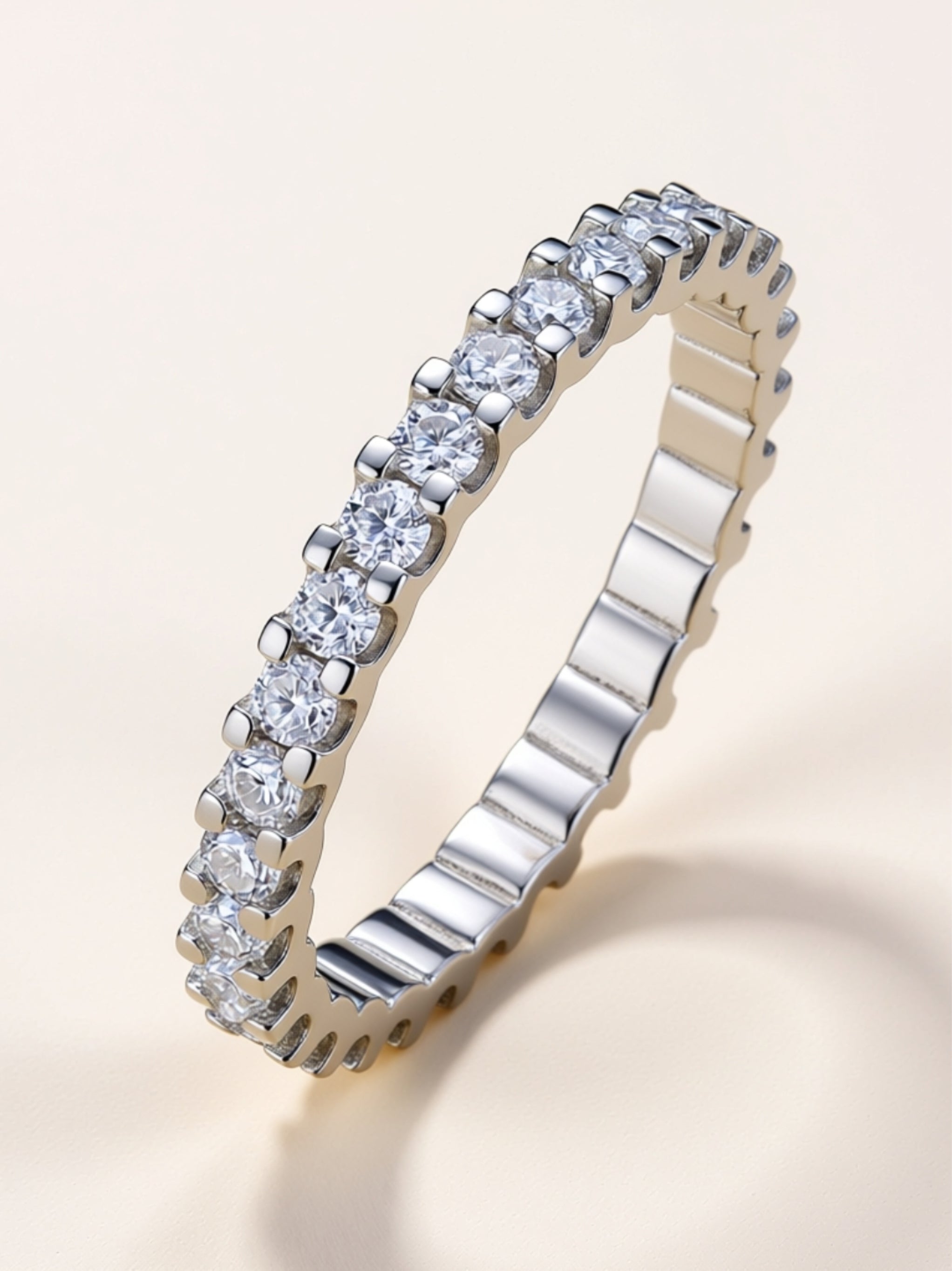 Dainty Moissanite Eternity Band