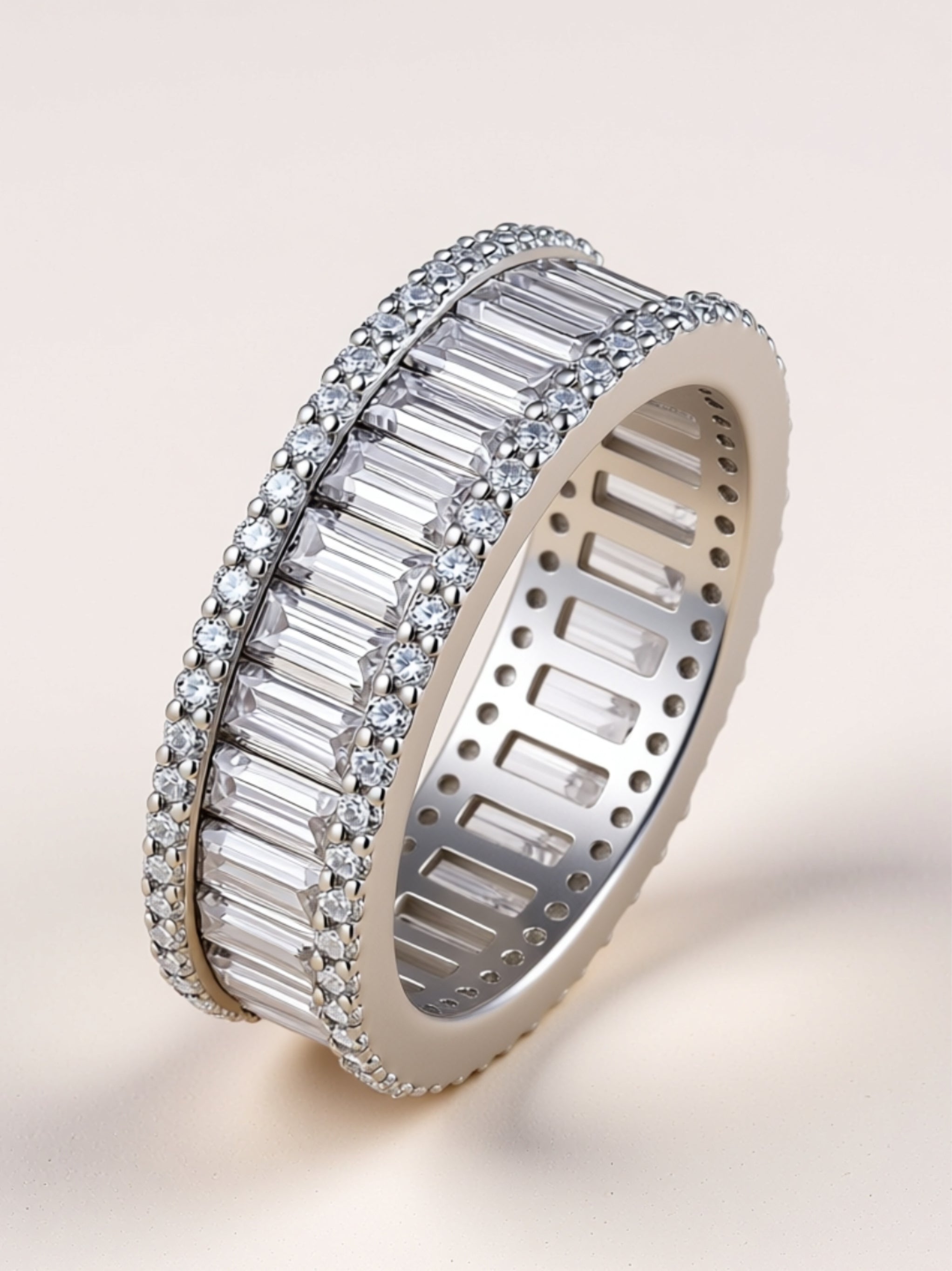 Square Cut Moissanite Eternity Band