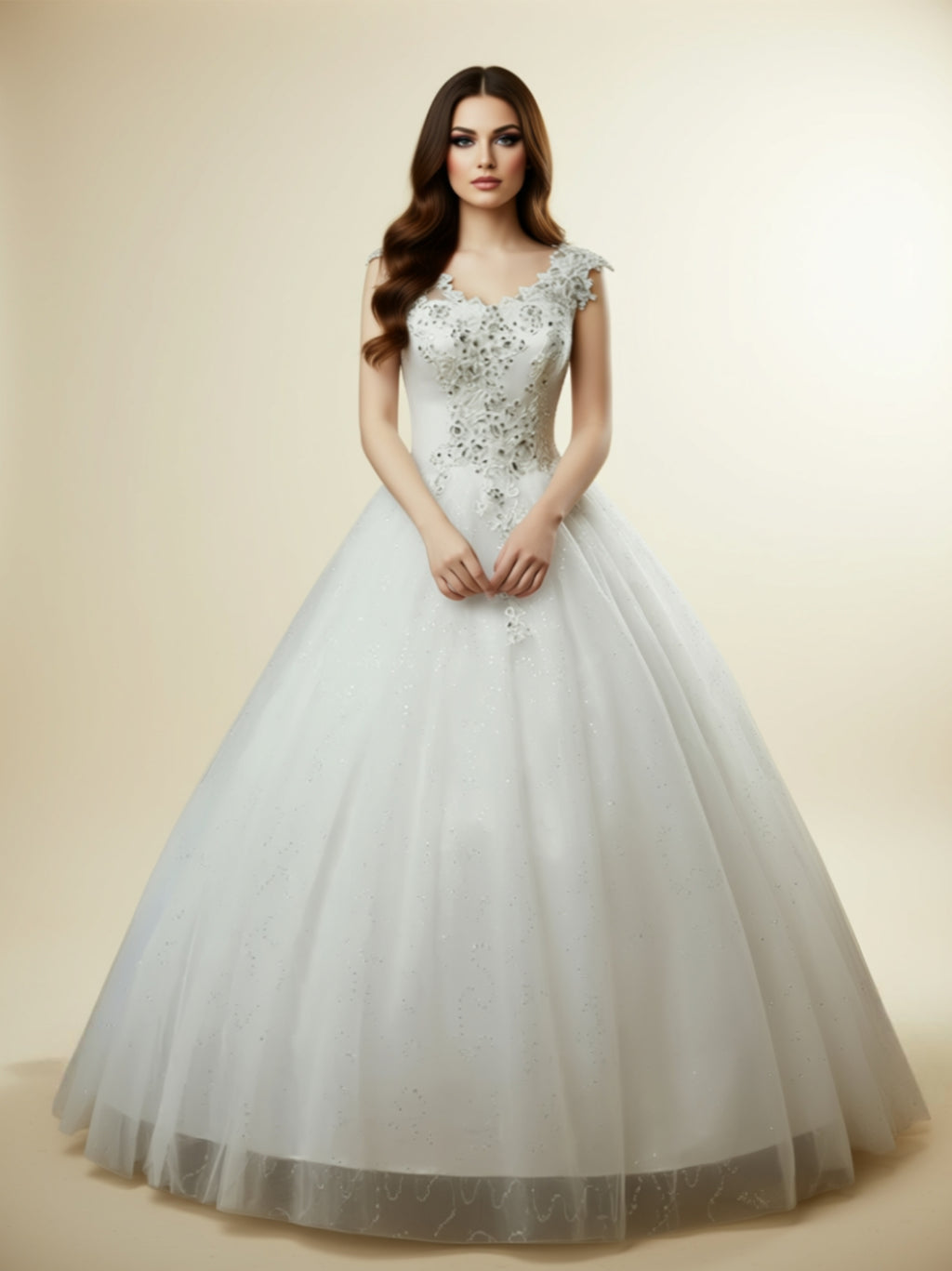 Lace Appliqué Ball Gown Wedding Dress