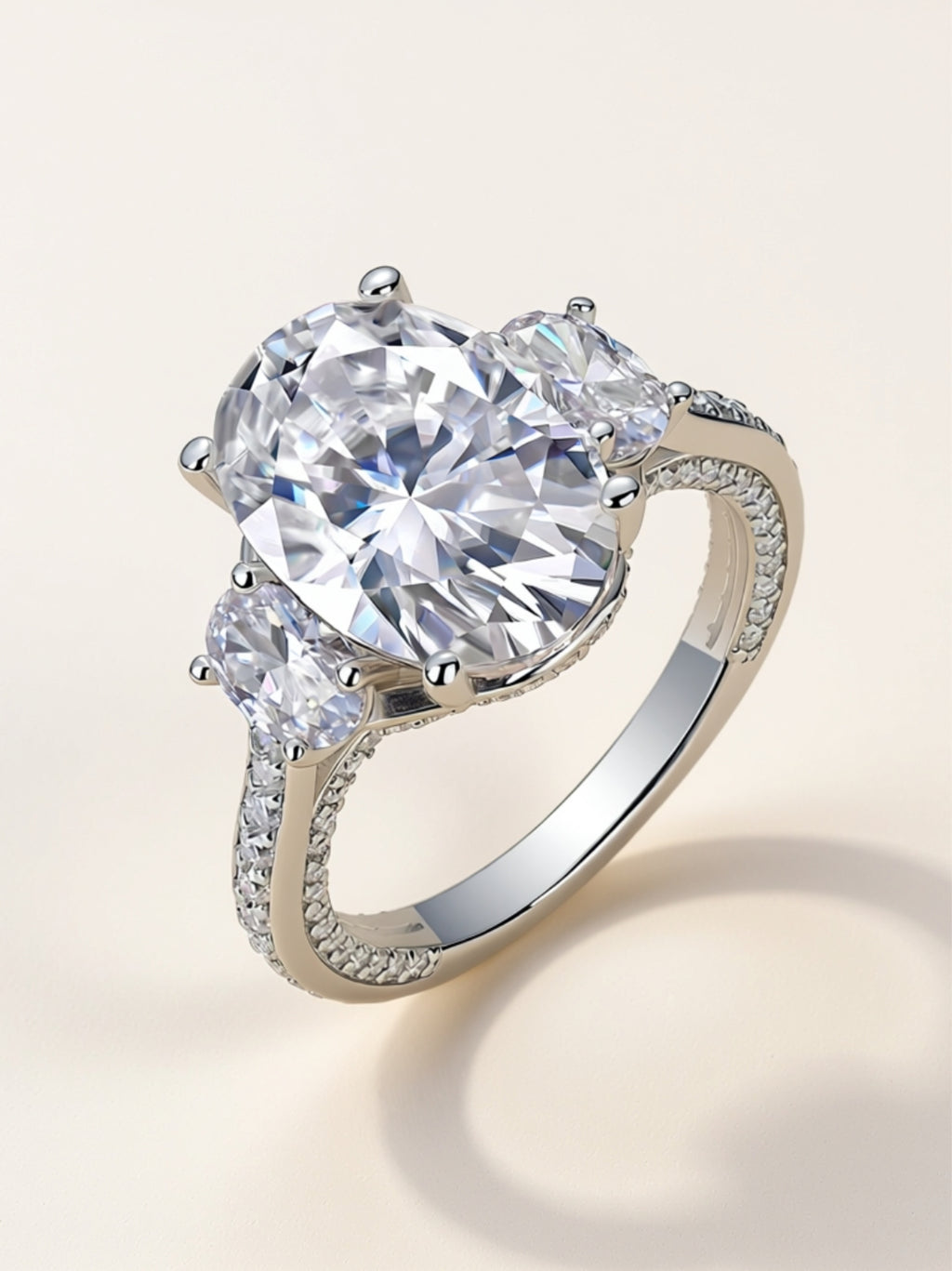 Egg‑Shaped Moissanite Engagement Ring
